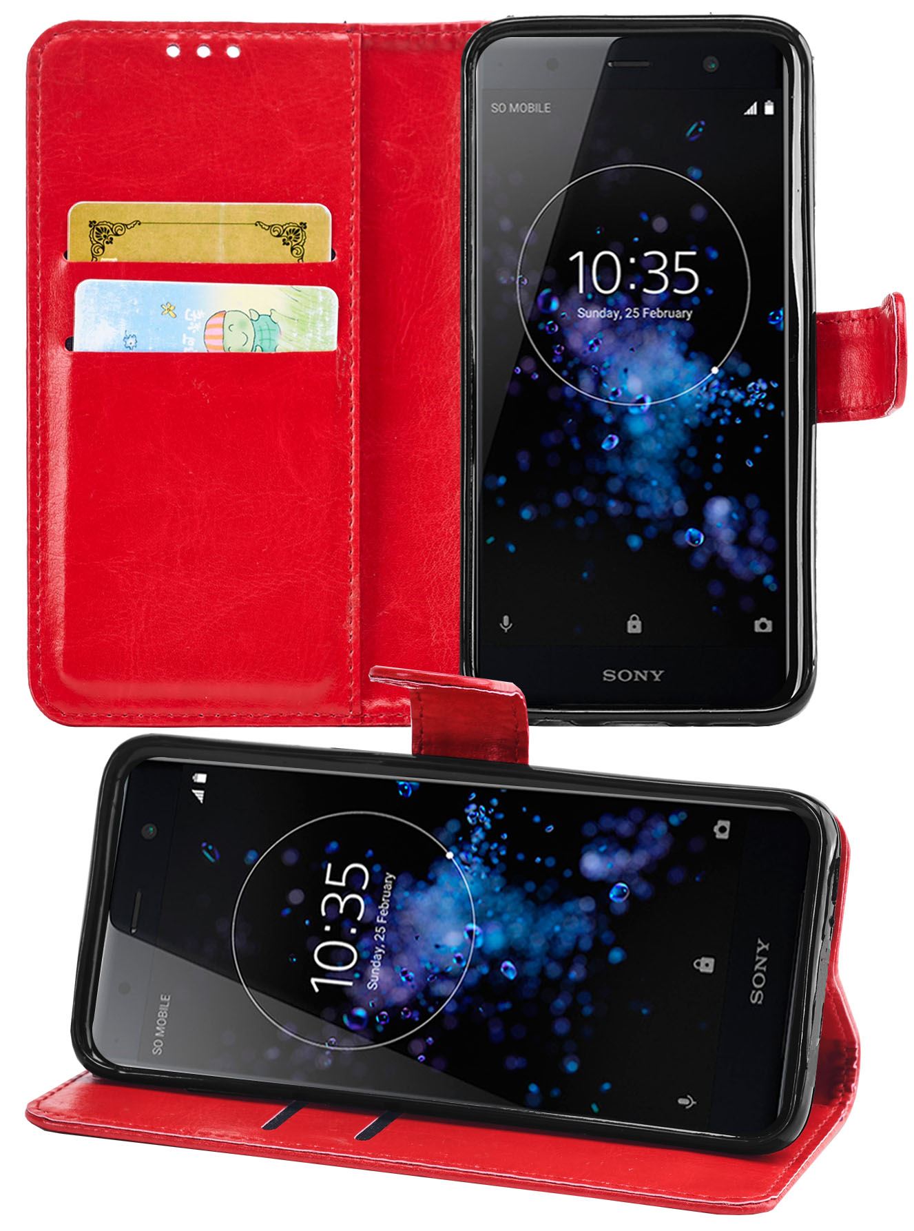 Sony Xperia XZ2 Premium Premium Leather Wallet Flip Cover Pouch Book - Picture 22 of 31