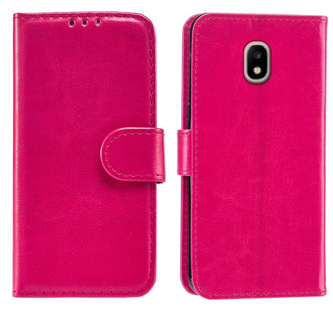 Samsung Galaxy J3 2017 (J330F) Premium Leather Wallet Flip Cover Pouch Book - Picture 40 of 62
