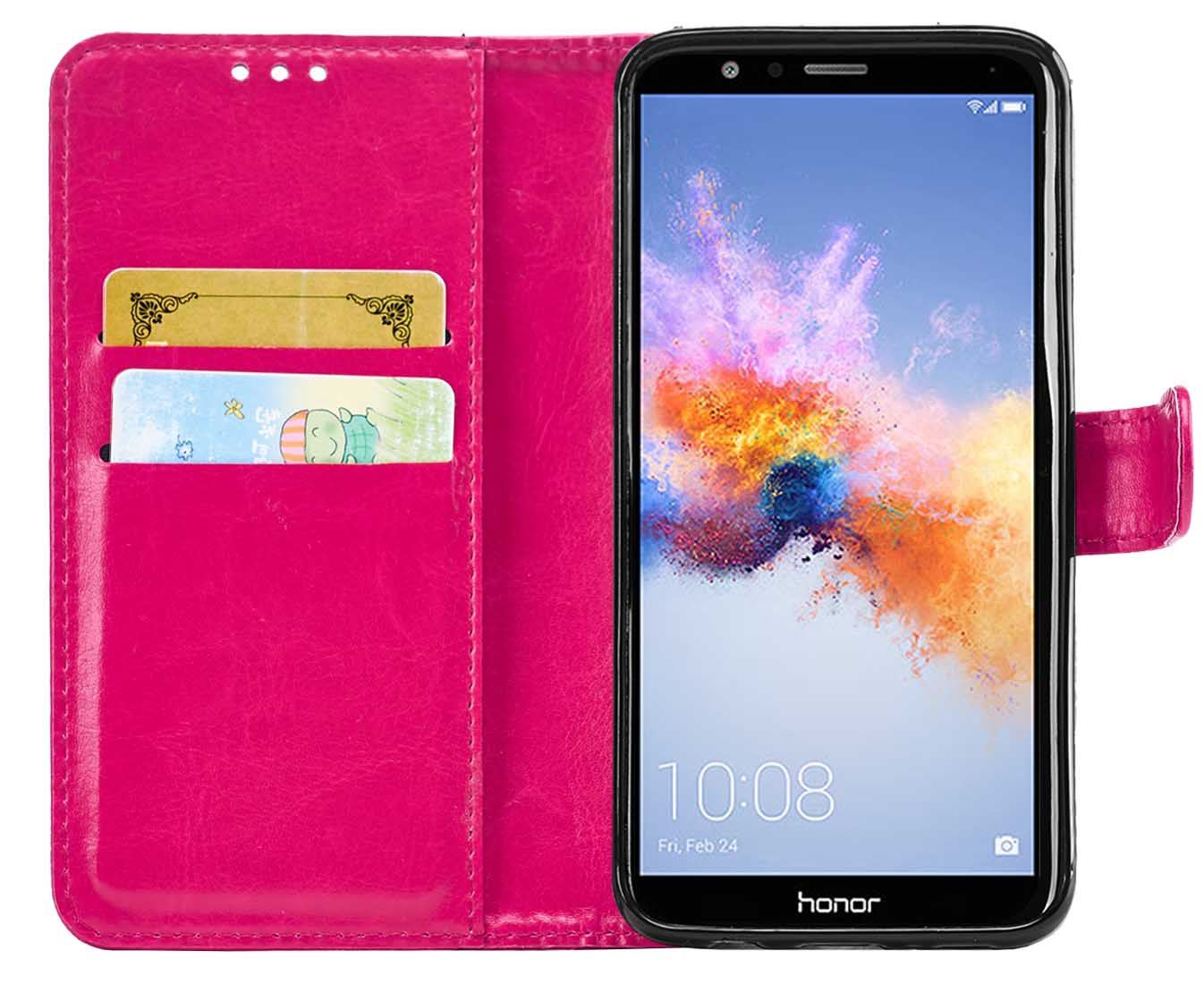 Huawei Honor 7X Premium Leather Wallet Flip Cover Pouch Book - Picture 17 of 35