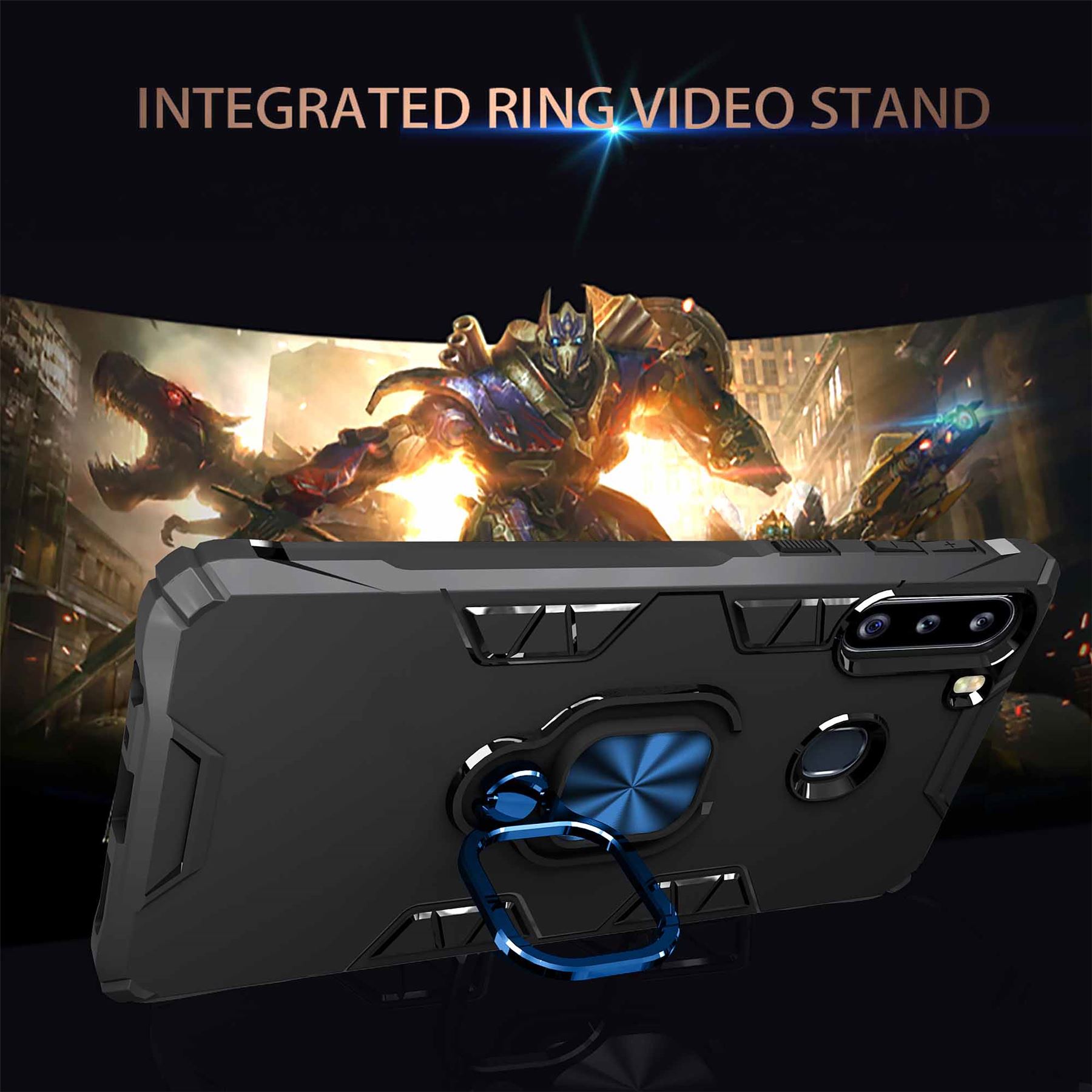 Hybrid Armor Case Shockproof Cover Ring Stand Holder For Samsung Galaxy A10s - Picture 29 of 90