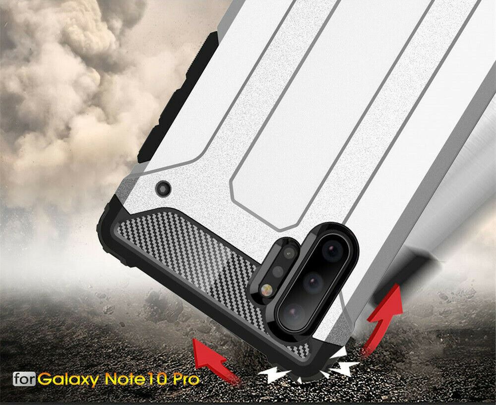 Samsung Galaxy Note 10 Plus Ultra Slim Shockproof Bumper Protection Cover Carbon - Picture 38 of 49