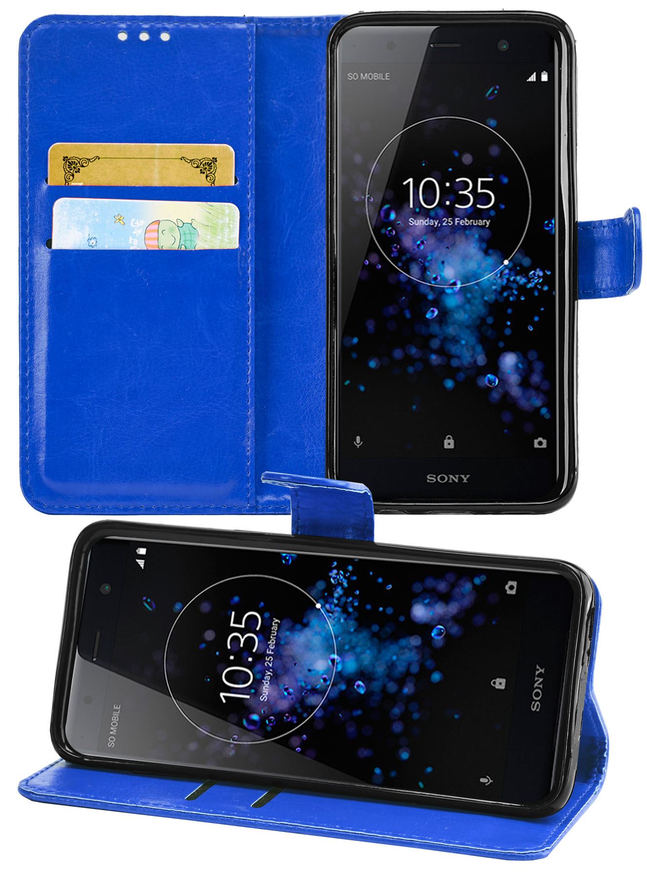 Sony Xperia XZ2 Premium Premium Leather Wallet Flip Cover Pouch Book - Picture 7 of 31