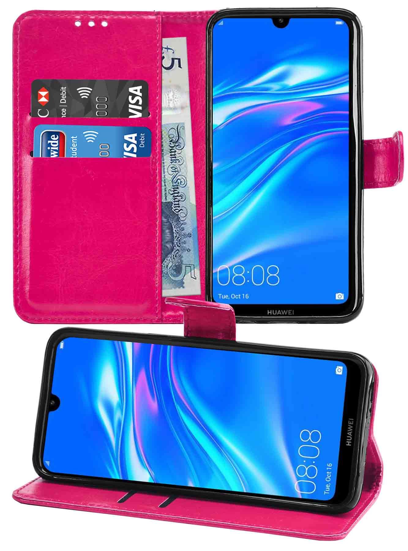 Huawei Y7 2019 Premium Leather Wallet Flip Cover Pouch Book - Picture 25 of 49