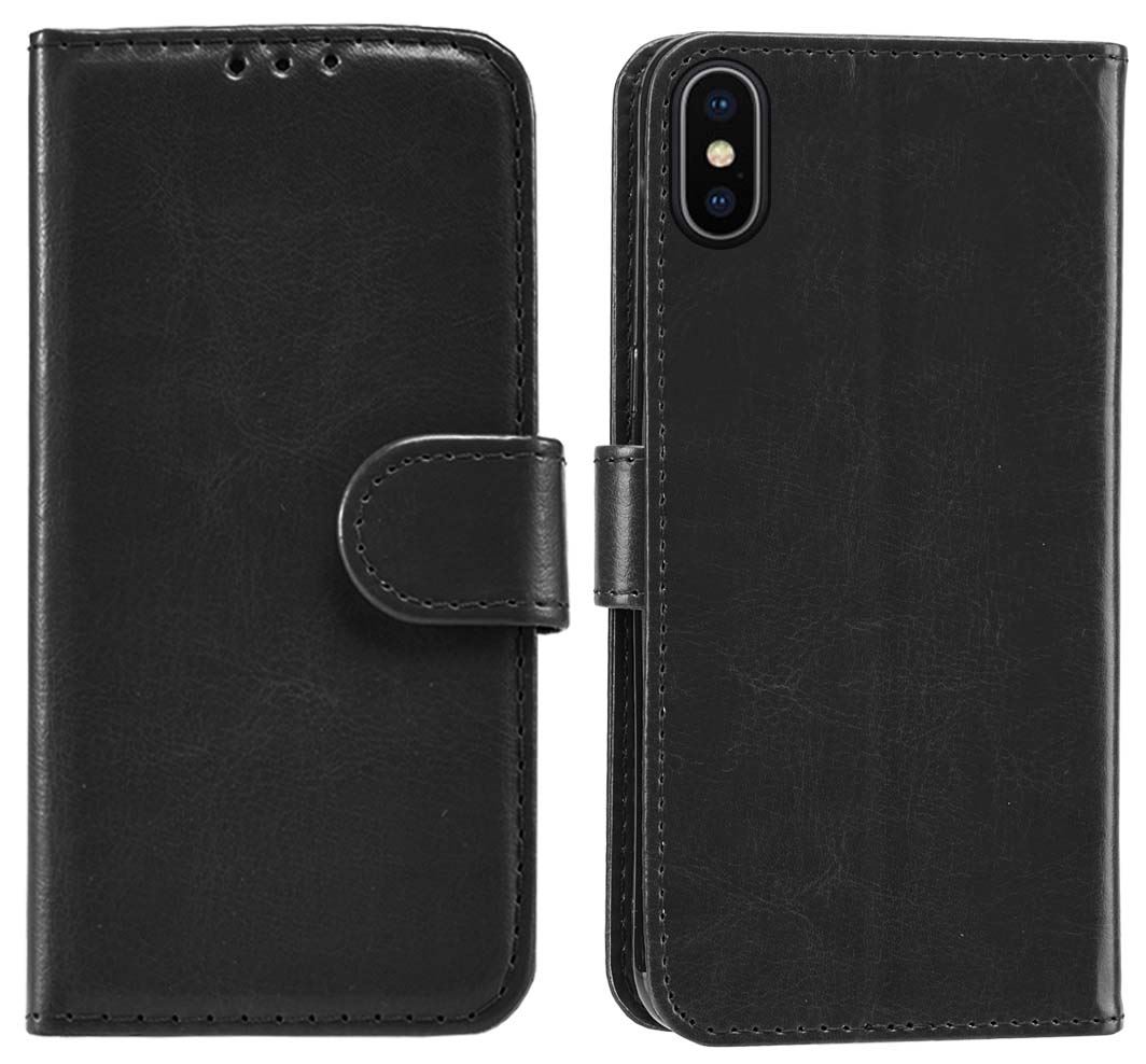 iPhone X Premium Leather Wallet Flip Cover Pouch Book - Picture 13 of 54