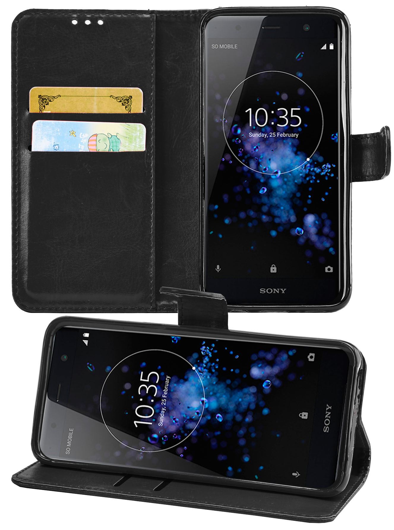 Sony Xperia XZ2 Premium Premium Leather Wallet Flip Cover Pouch Book - Picture 2 of 31
