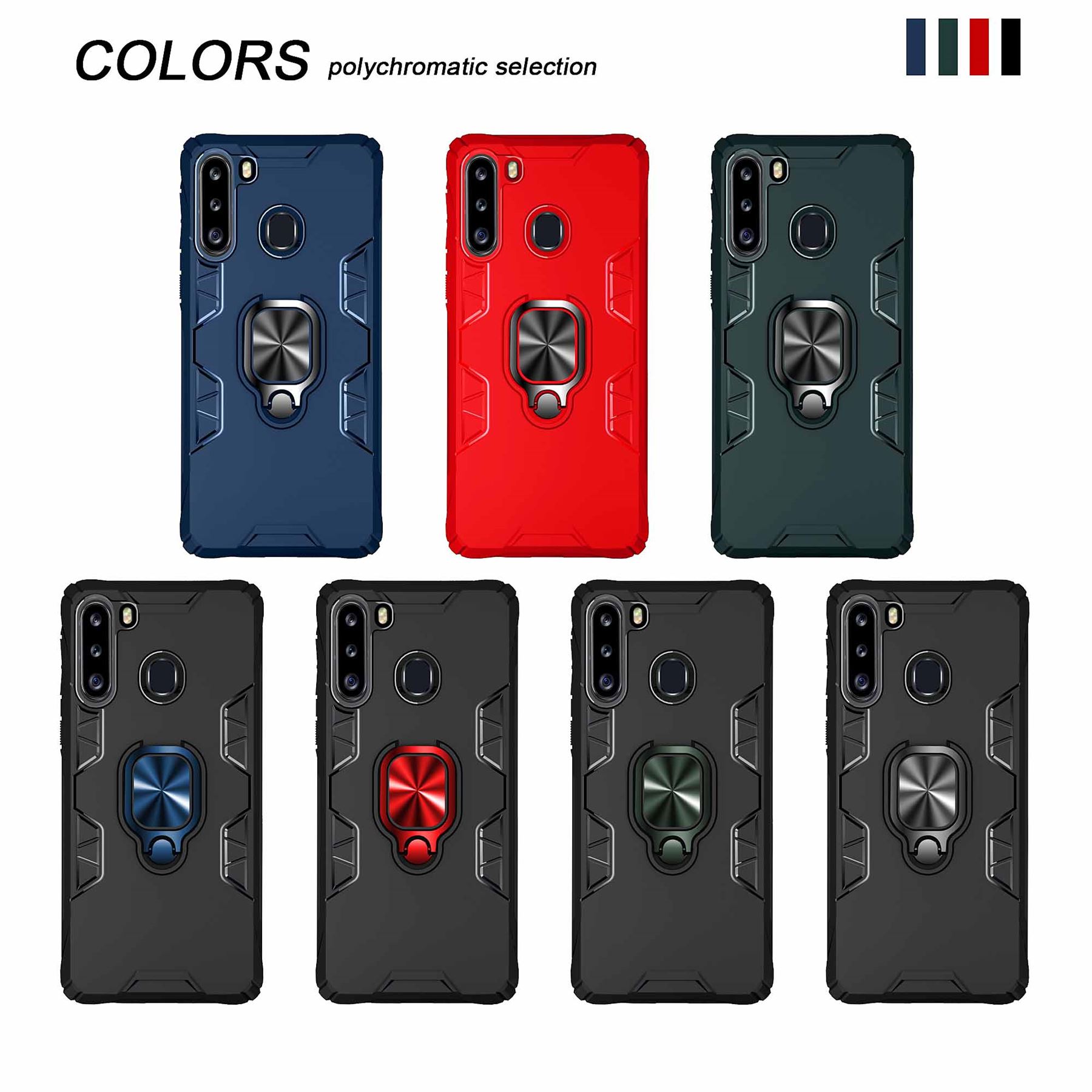Hybrid Armor Case Shockproof Cover Ring Stand Holder For Samsung Galaxy A10s - Picture 62 of 90