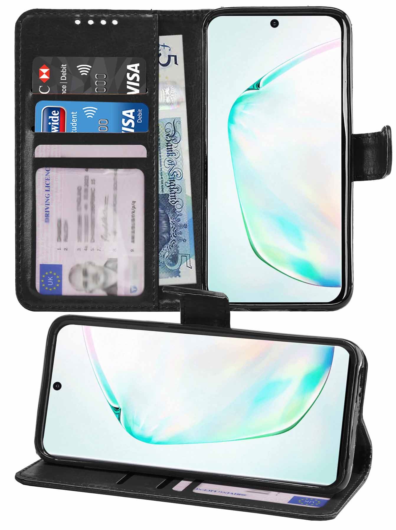 Samsung Galaxy Note 10 Premium Leather Wallet Flip Cover Pouch Book - Picture 11 of 56
