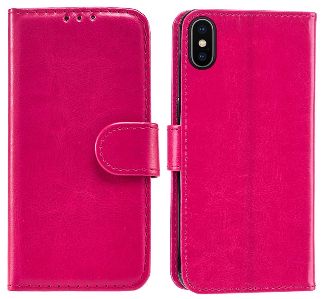 iPhone X Premium Leather Wallet Flip Cover Pouch Book - Picture 33 of 54