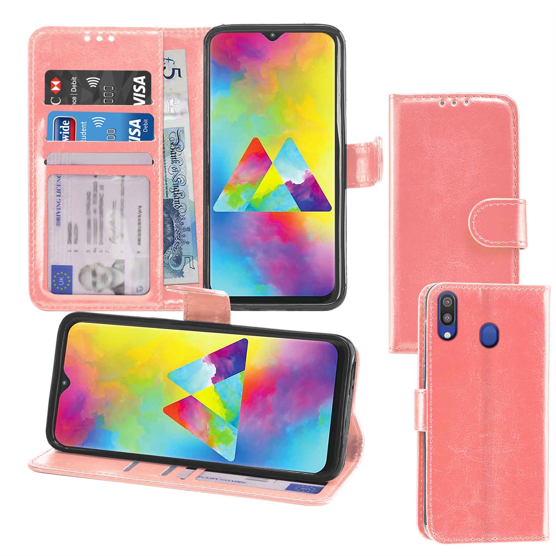Leather Wallet Flip Cover Pouch Book for Samsung Galaxy A50, M10, M20, M30, A30 - Picture 55 of 62