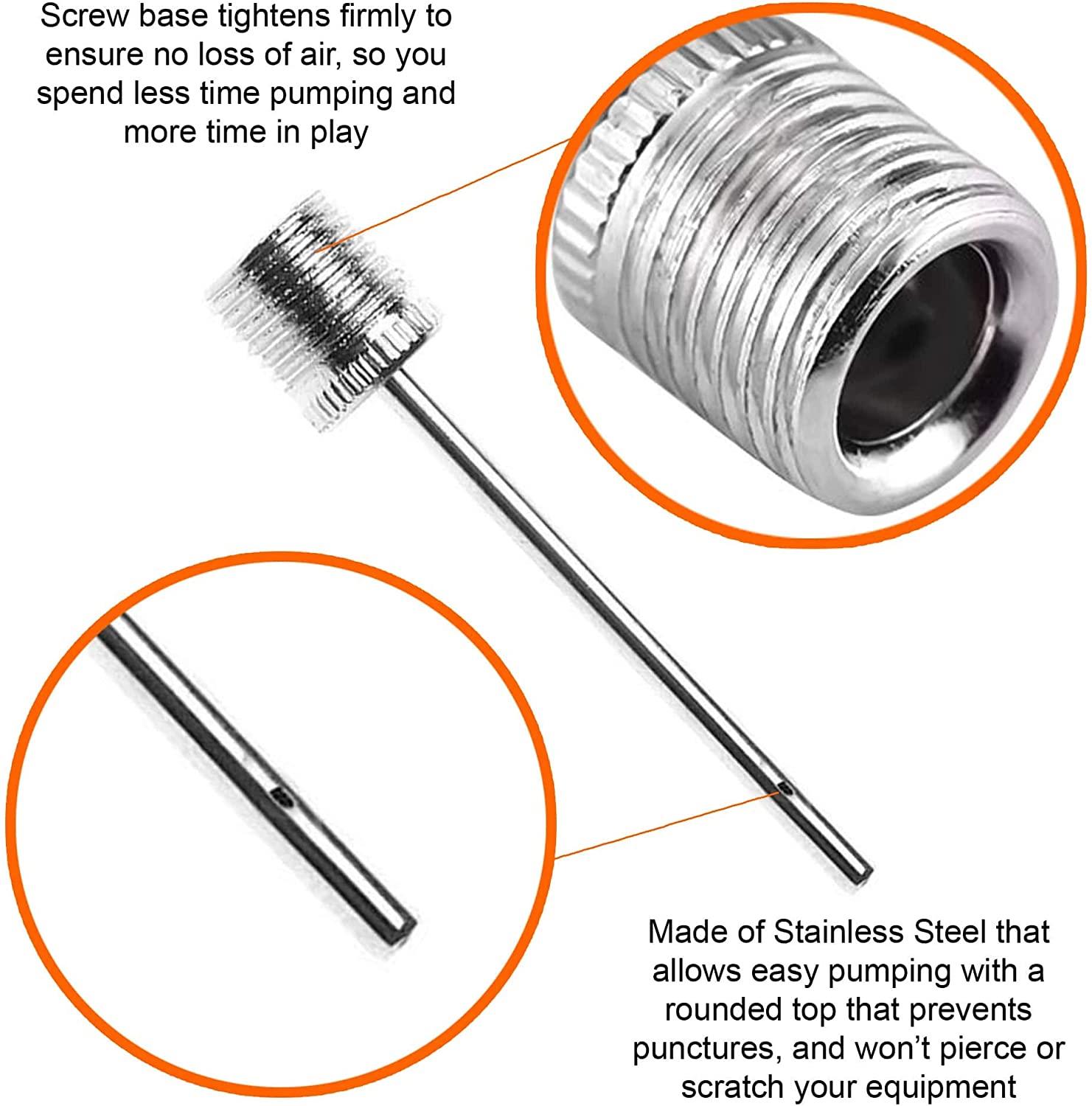 Gold Ball Pump Needles Adapter 3 Football Rugby inflate air sports