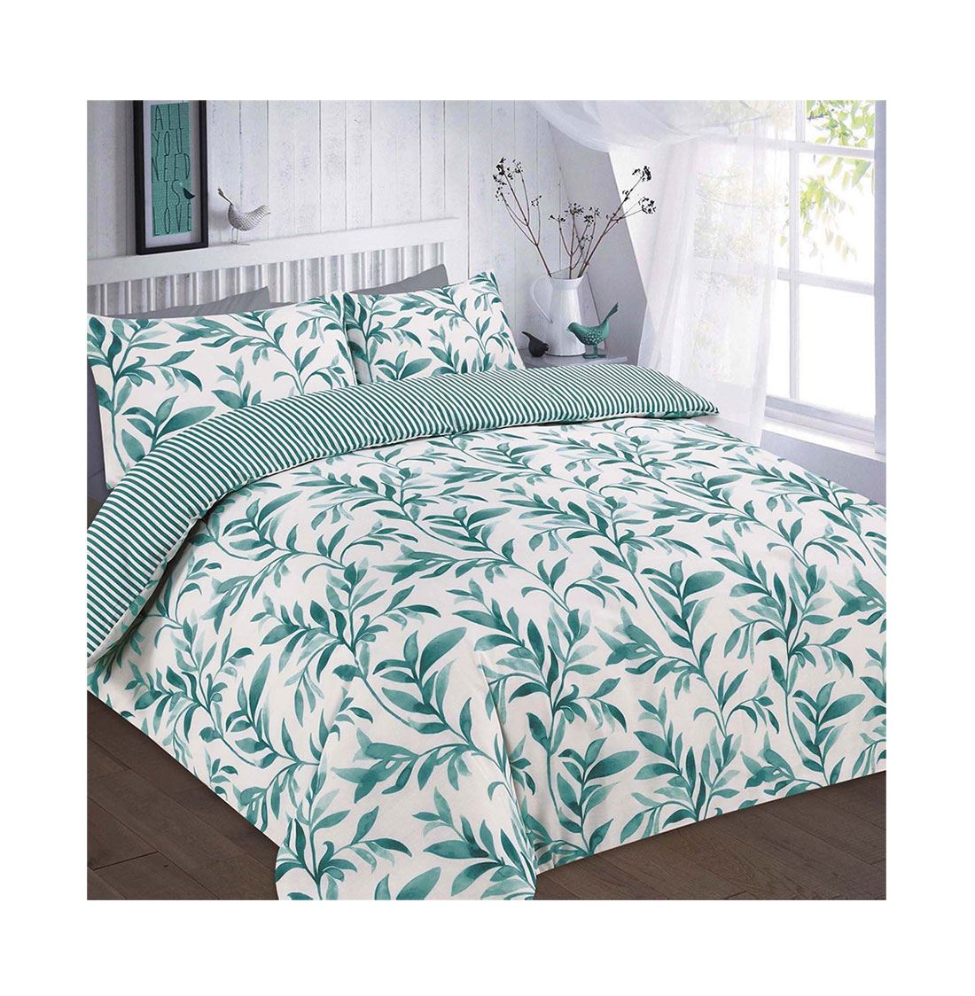 Ellie Feuille Parure De Lit imprimé avec taie d'oreiller Literie Couette Lit Toutes Tailles Ellie Feuille Parure De Lit imprimé avec taie d'oreiller Literie Couette Lit Toutes Tailles