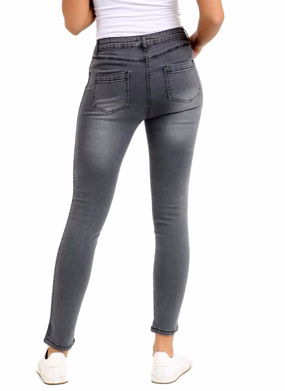 Femme Femmes Gris Ex High Street Stretch Slim Skinny Leg Jeans