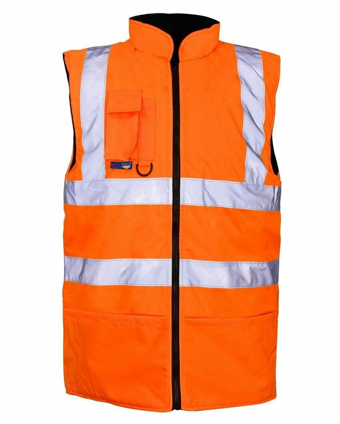 Men Hi Viz Fleece Bodywarmer Adult High 