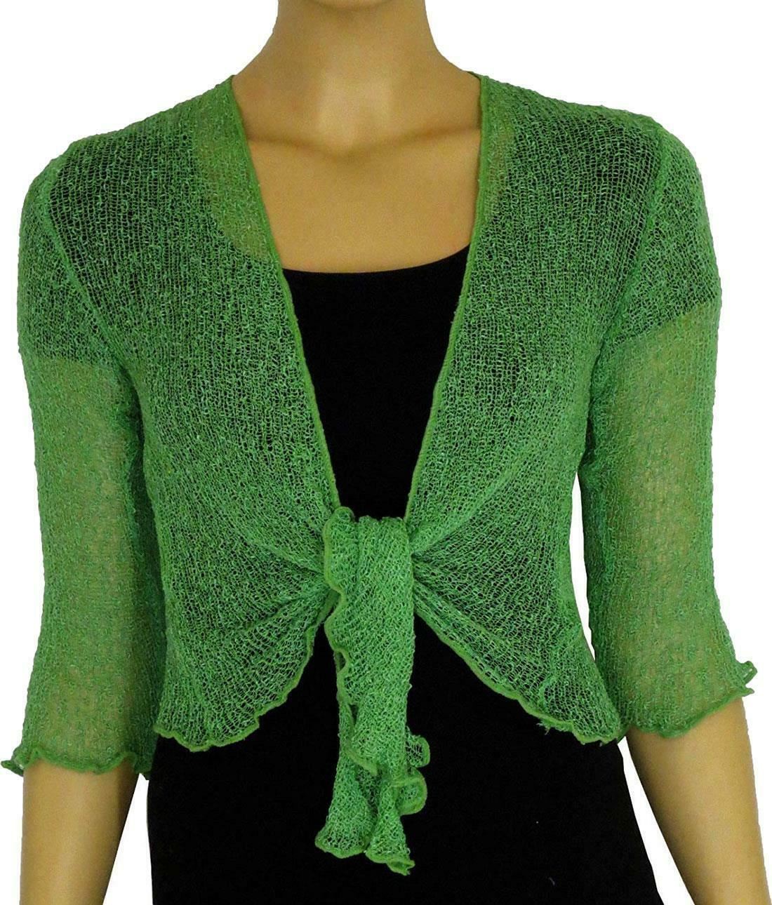 Womens Bolero Top Ladies 3/4 Sleeve 