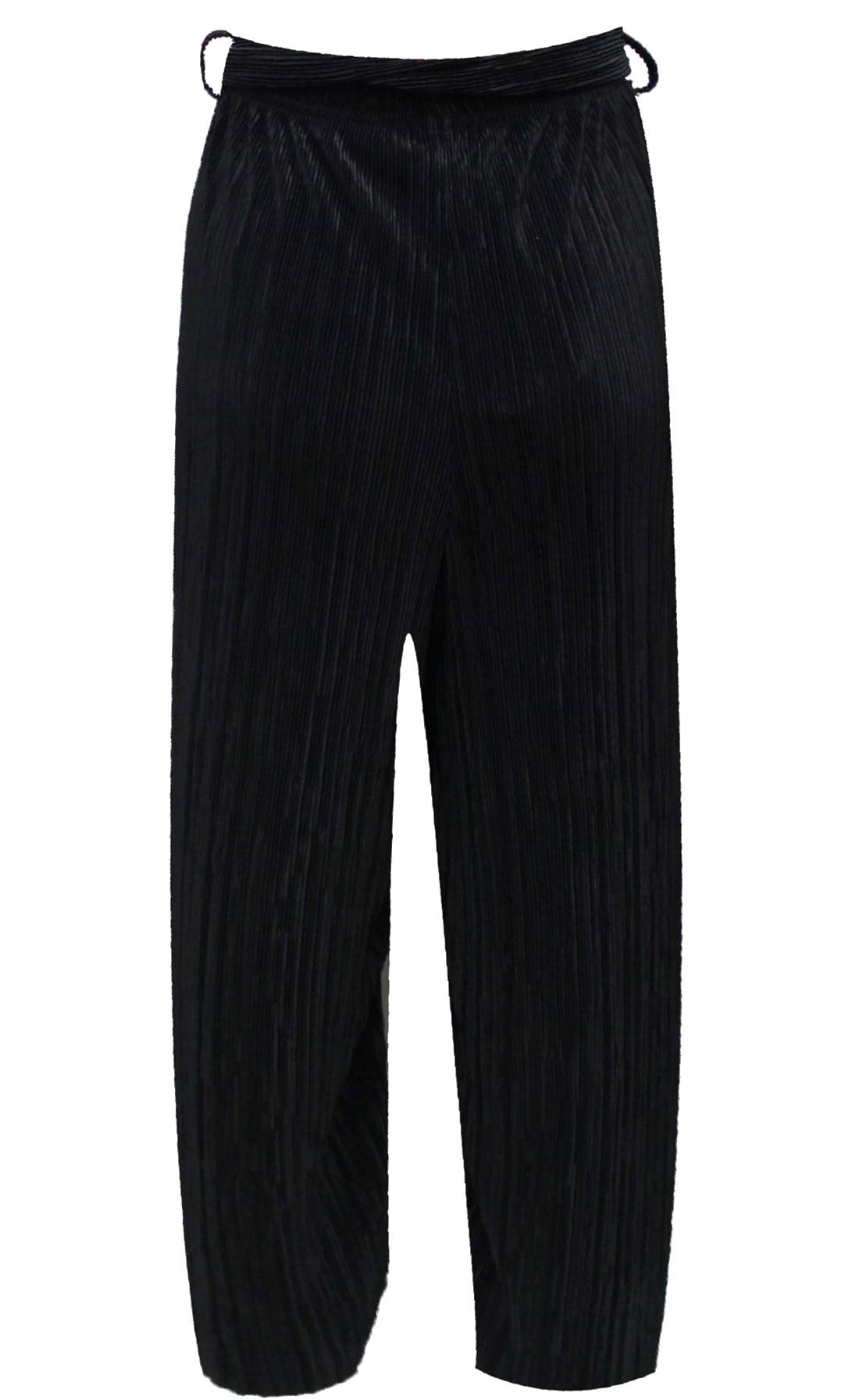Womens Crepe Full Length Pleated palazzo Ladies Fancy Party Wear Belted Trousers