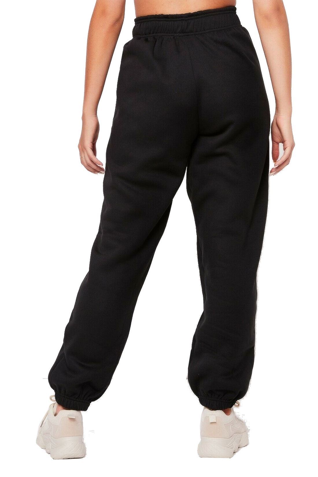 Womens Plain Fleece Jogger Cuffed 