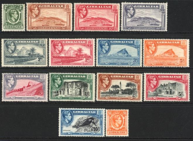 Gibraltar 1938-51 SG.121-131 M/M