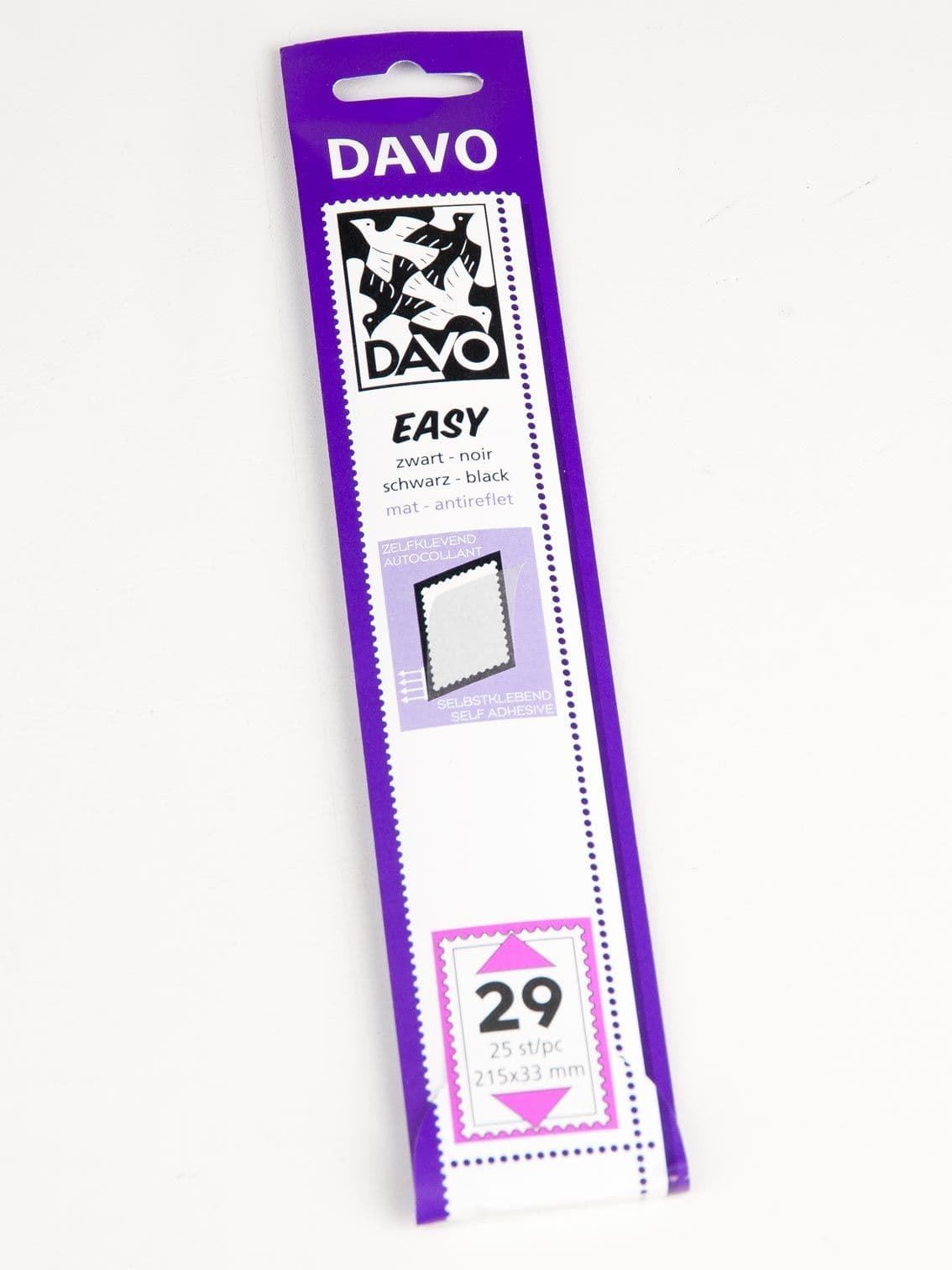 Davo Self Adhesive Easy Mounts - STRIPS - Black/Transparent