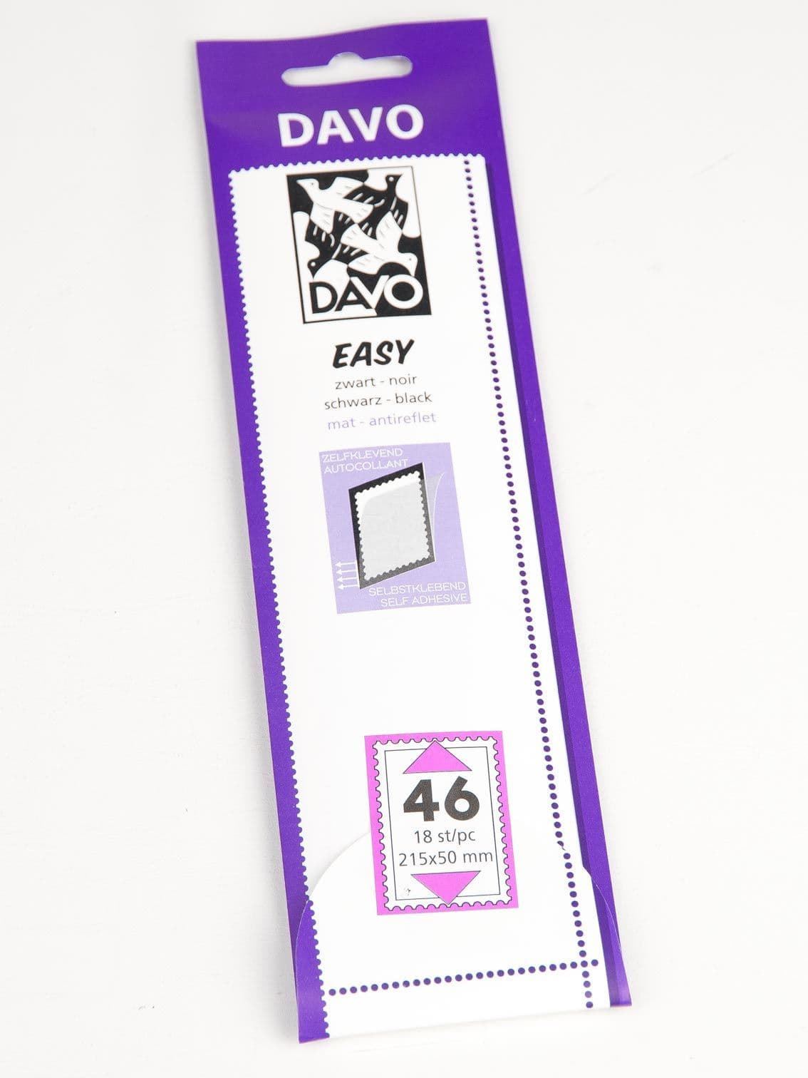 Davo Self Adhesive Easy Mounts - STRIPS - Black/Transparent