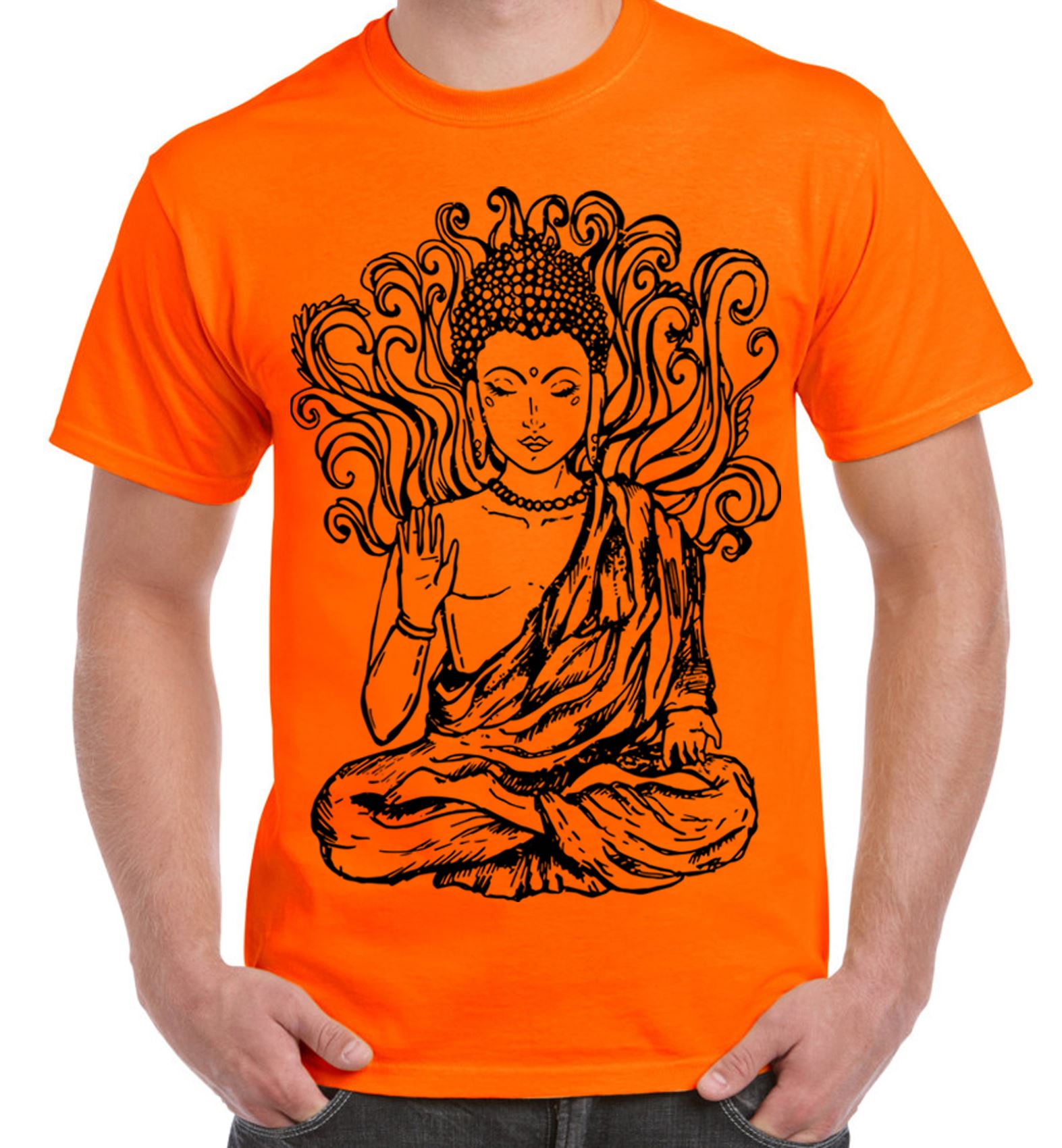 Buddha Design Large Print Men/'s T-Shirt Buddhist Buddhism Meditation