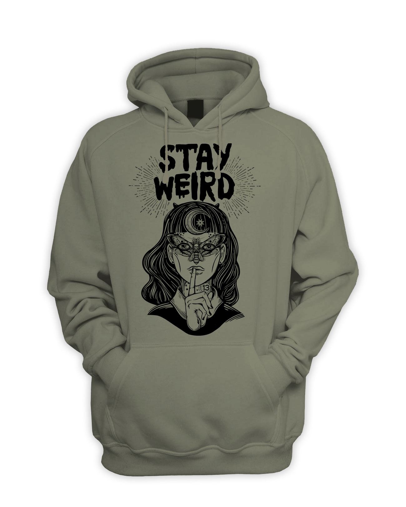 Stay Wierd Witch Girl Hipster Men/'s Pouch Pocket Hoodie Pagan Wicca