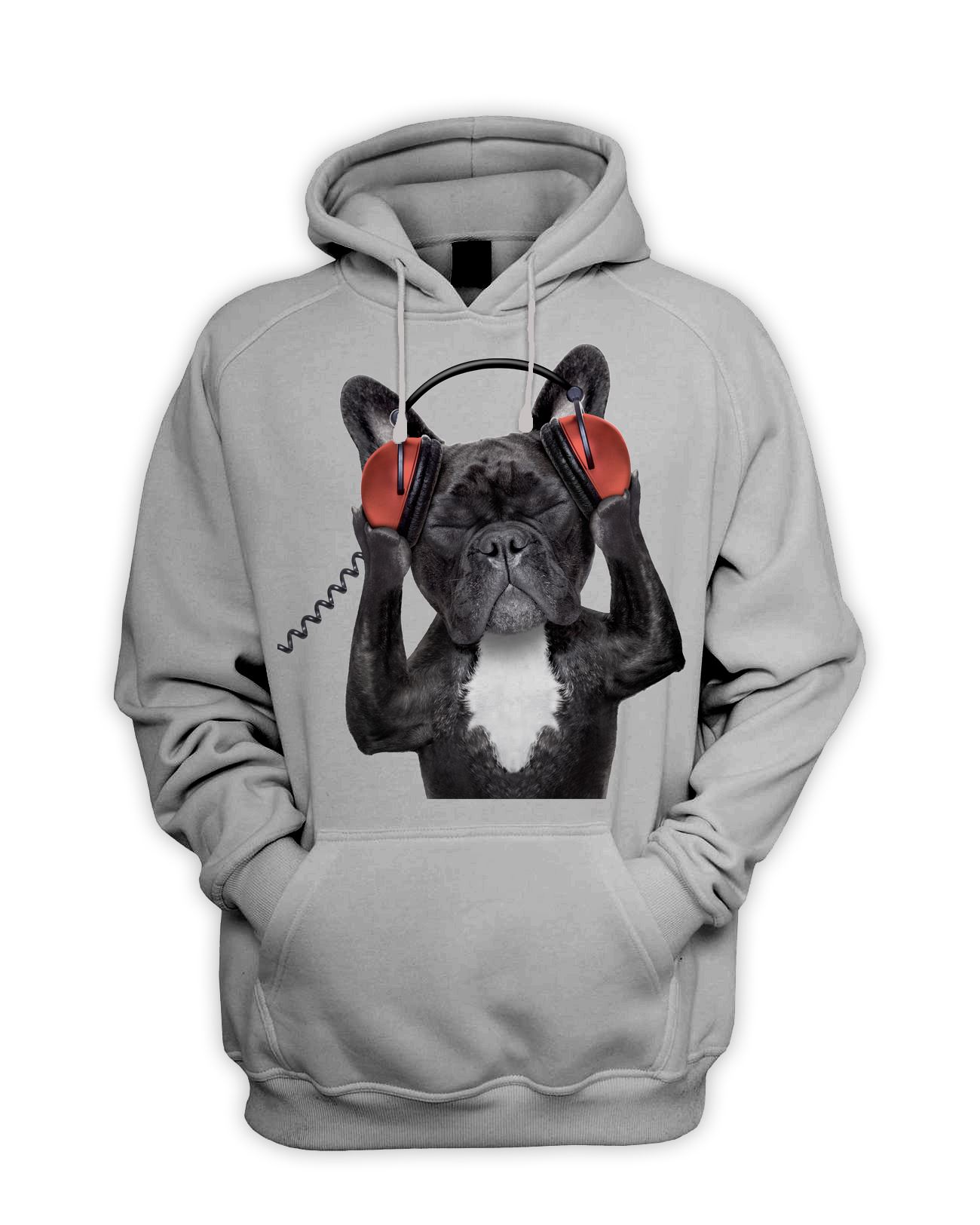 Small Hoodie French Bulldog Unisex Graphic Pocket Hoodie