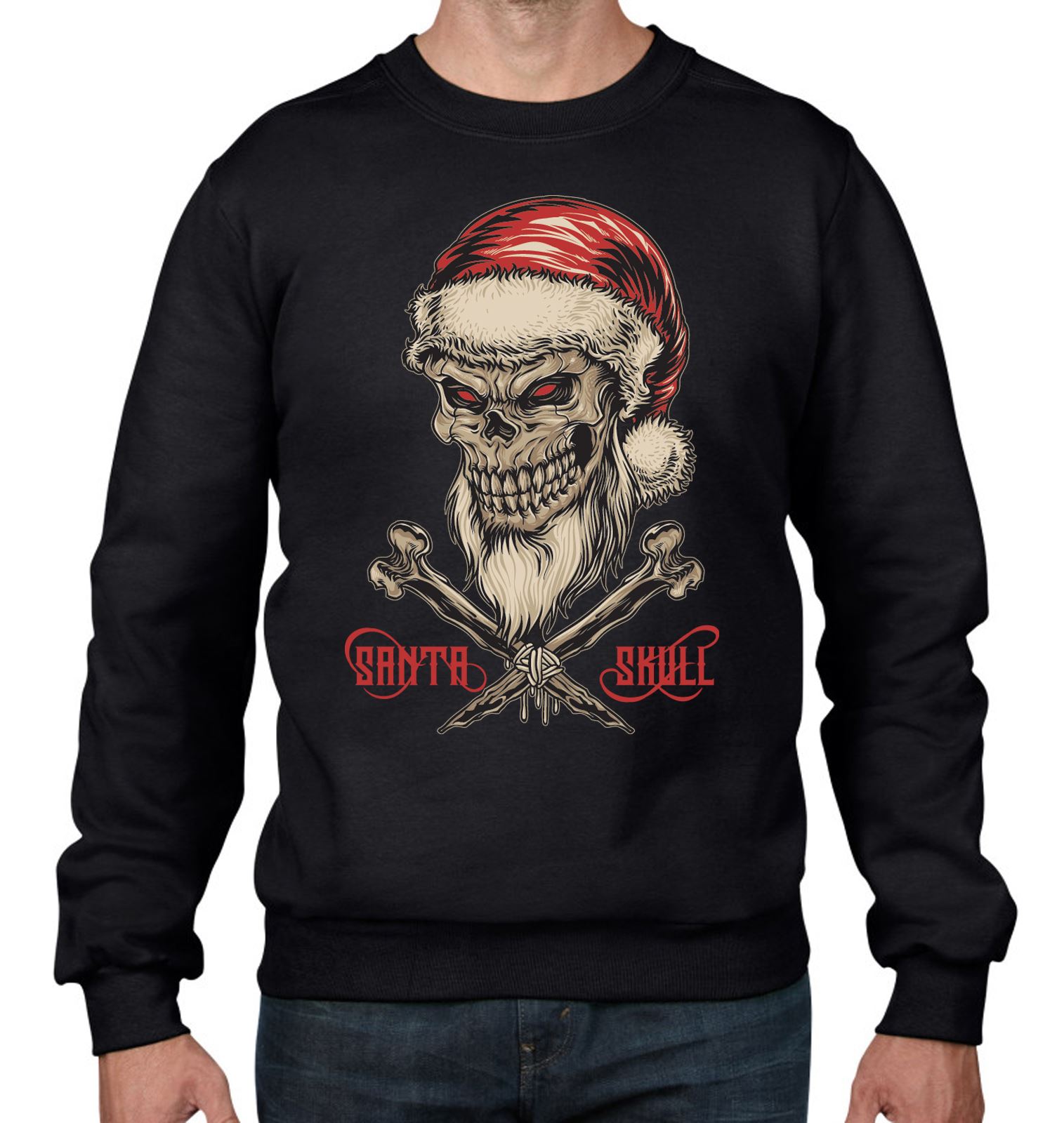 santa skull sweater