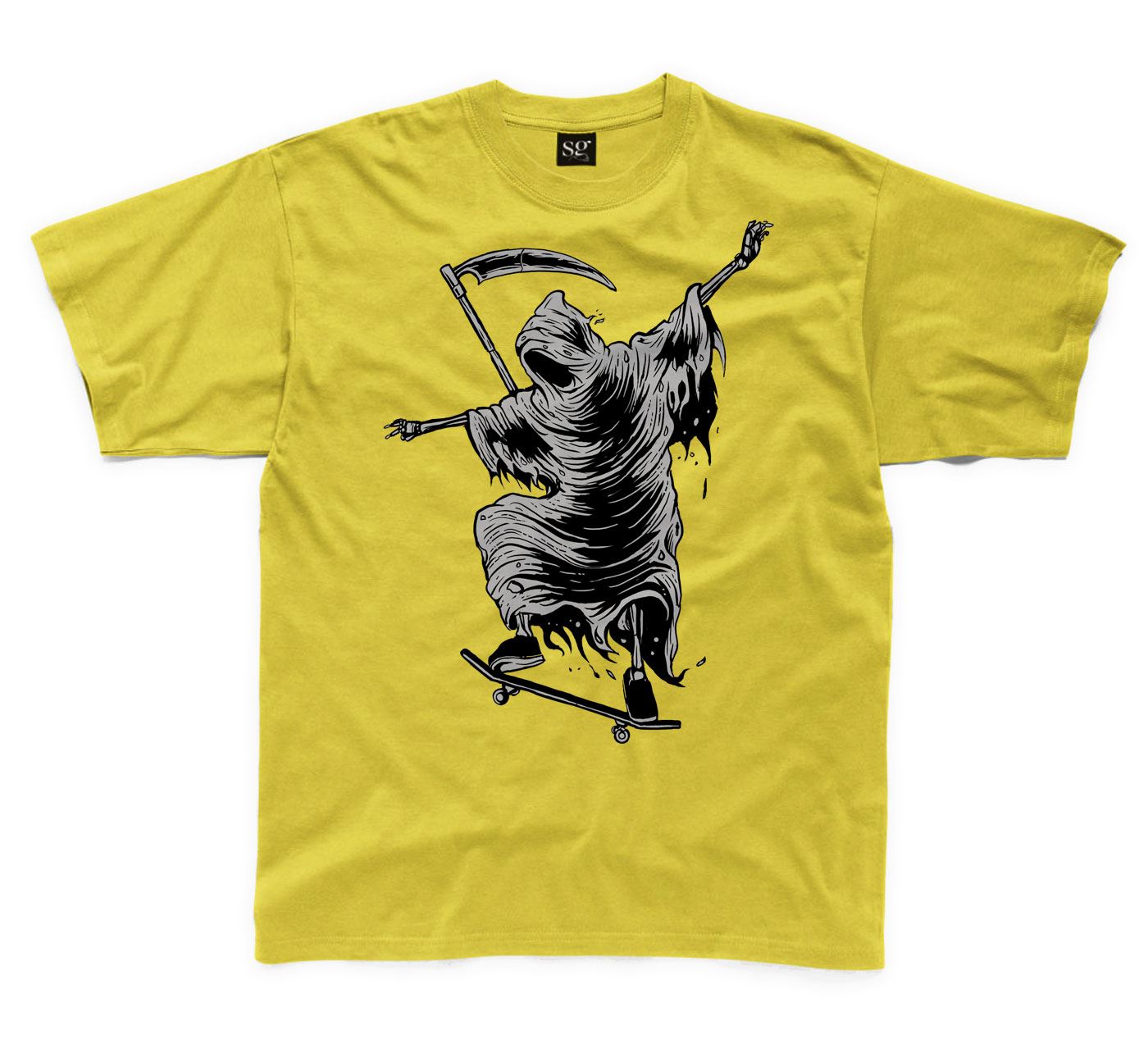 Grim Reaper Skateboarder Kids Childrens T-Shirt - Skateboard Clothing Tee