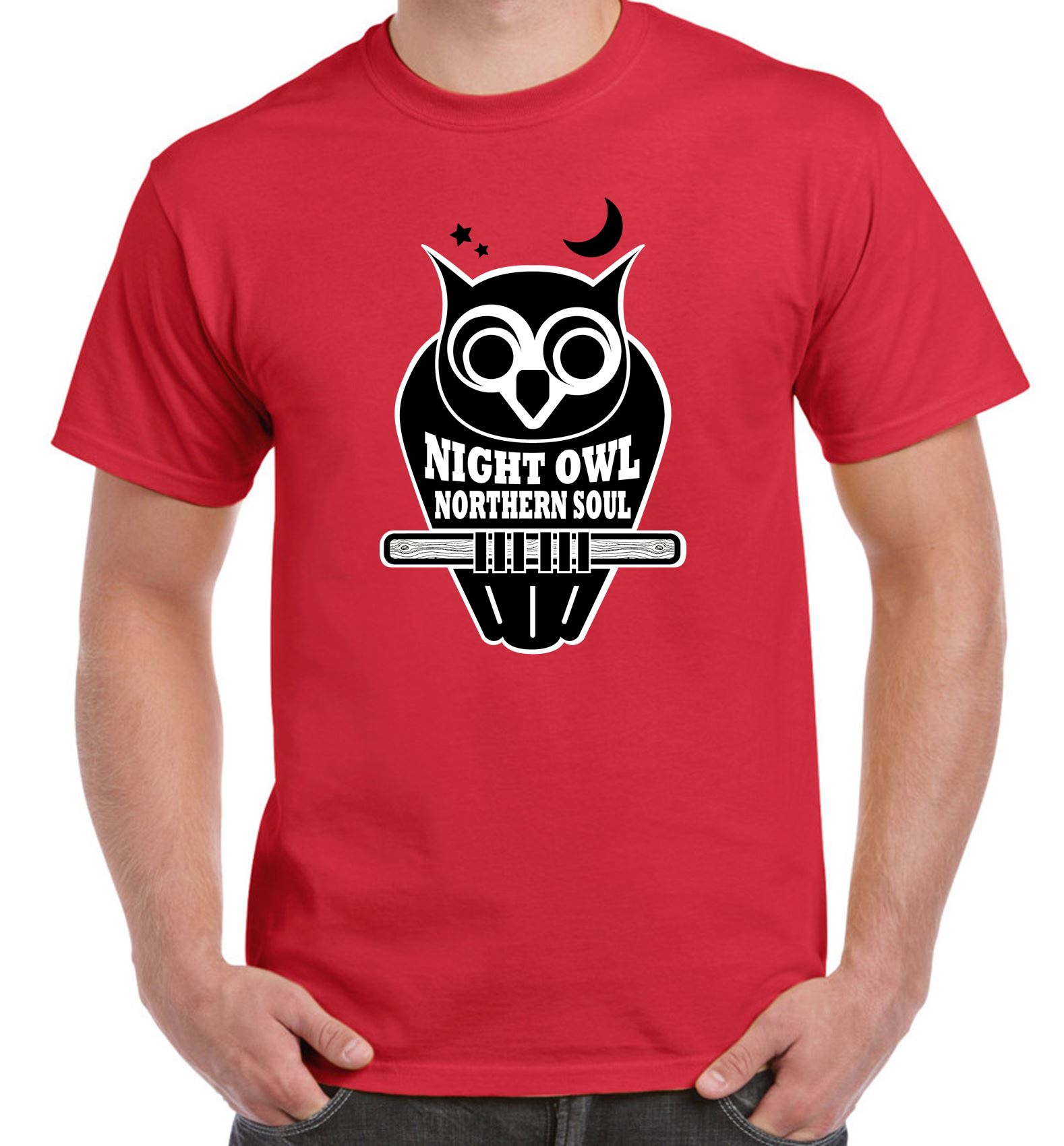 Night Owl Northern Soul Logo Men's T-Shirt - Picture 3 of 6