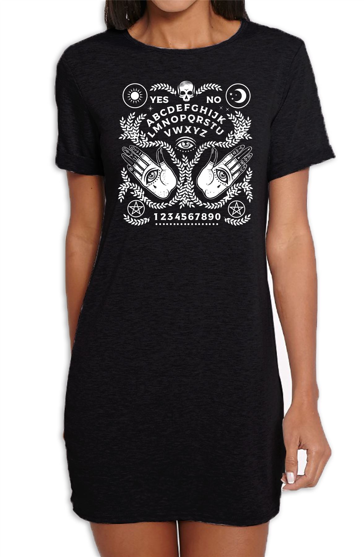 Ouija Board T-Shirt - Satanic Pentagram Gothic Okkult Spirit Board - Bild 5 von 8