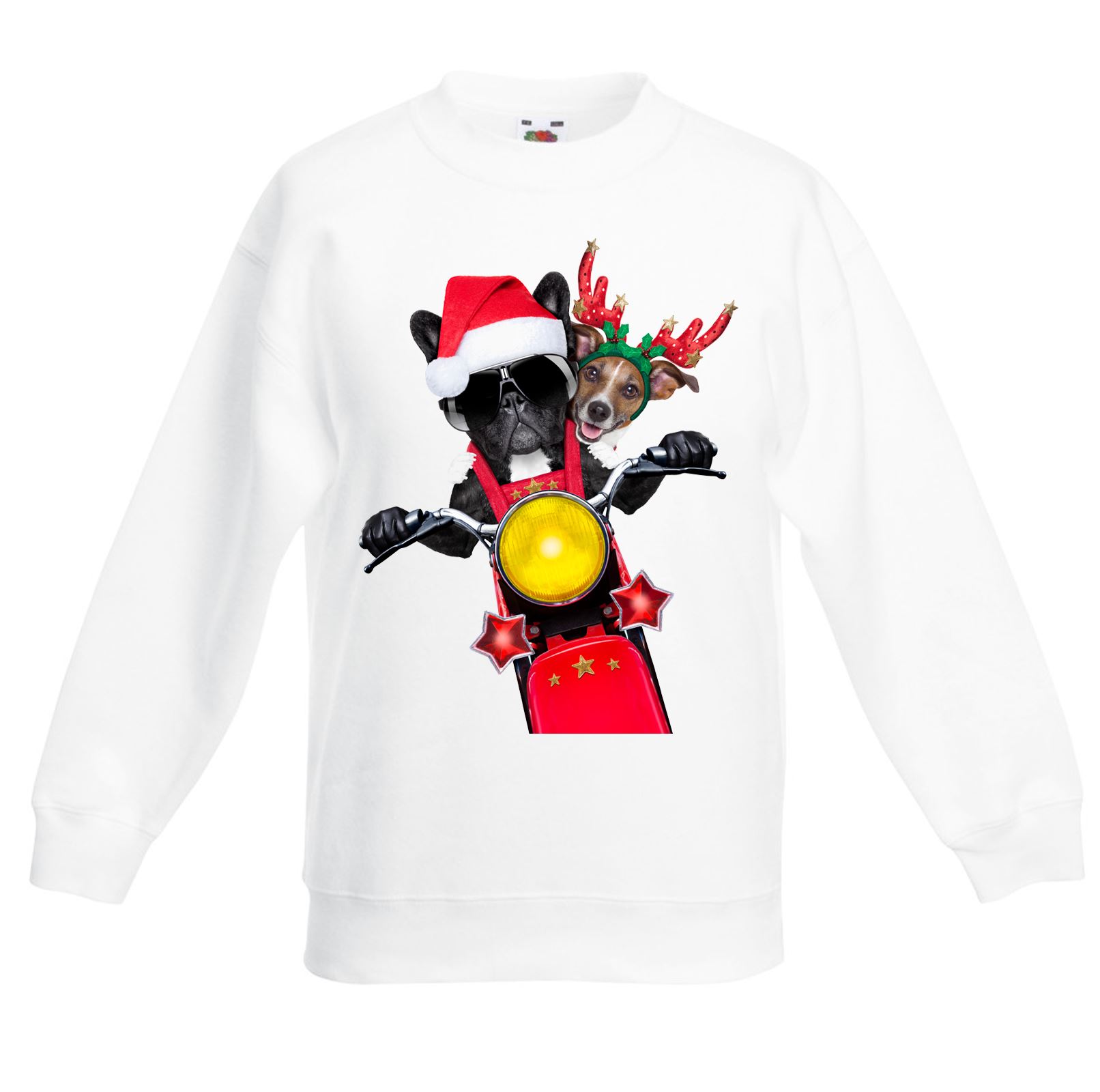 French Bulldog Santa Claus Father Christmas Kids Sweater Jumper Childrens