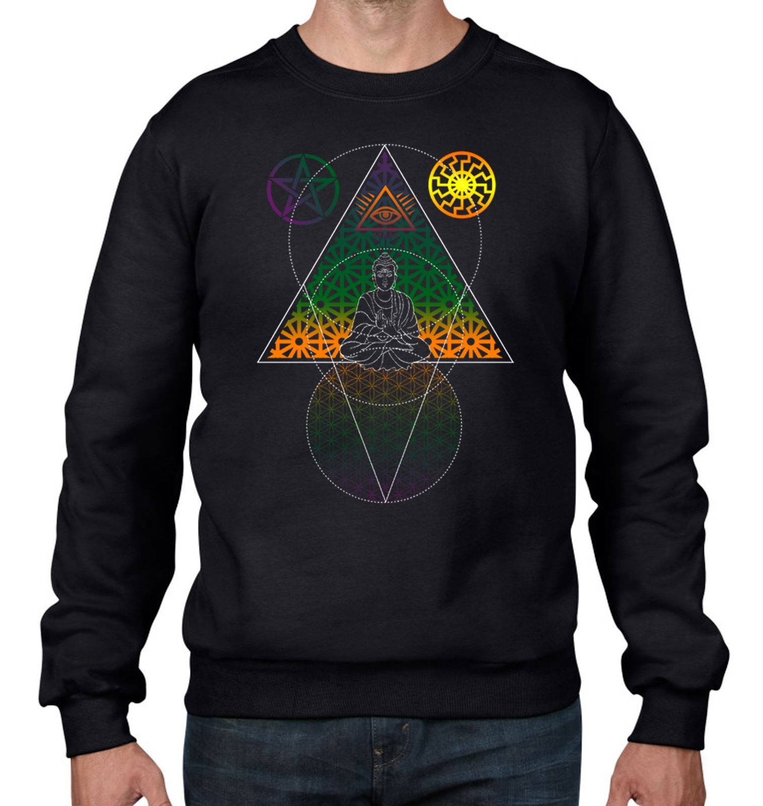 Buddha Third Eye Psychedelic Hipster Women/'s T-Shirt