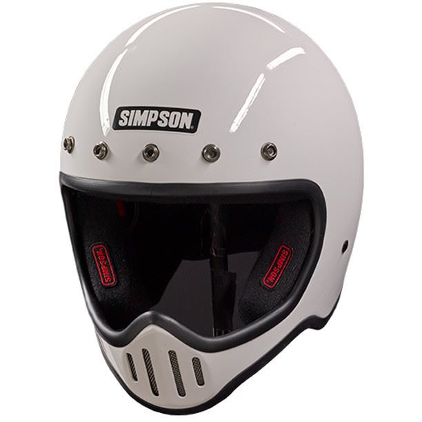 SIMPSON M50 MOTORCYCLE HELMET DOT APPROVED GLOSS WHITE S SMALL 56cm 7