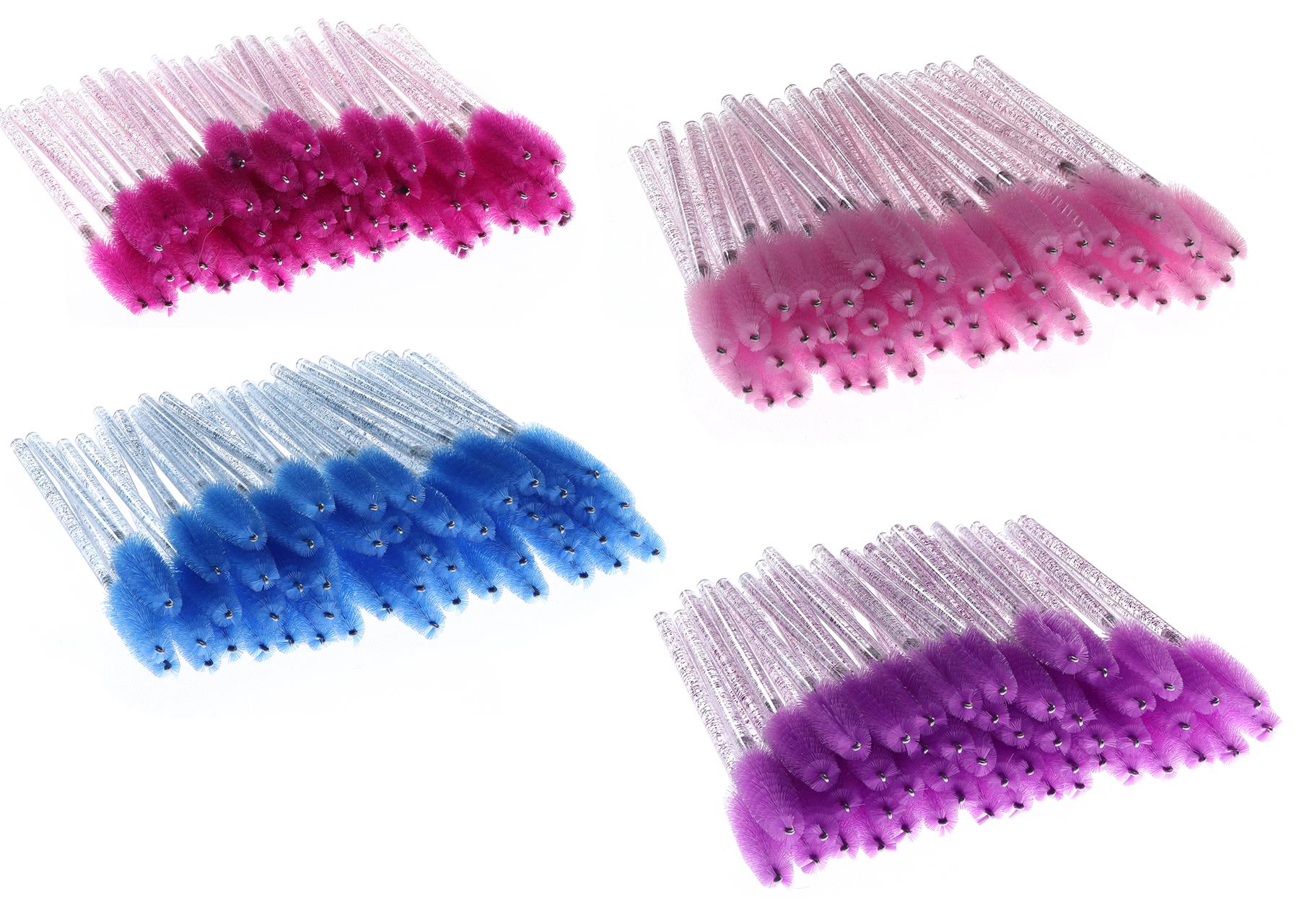 GLITTER Eyelash Brush Disposable Lash Extension Wand Mascara CRYSTAL