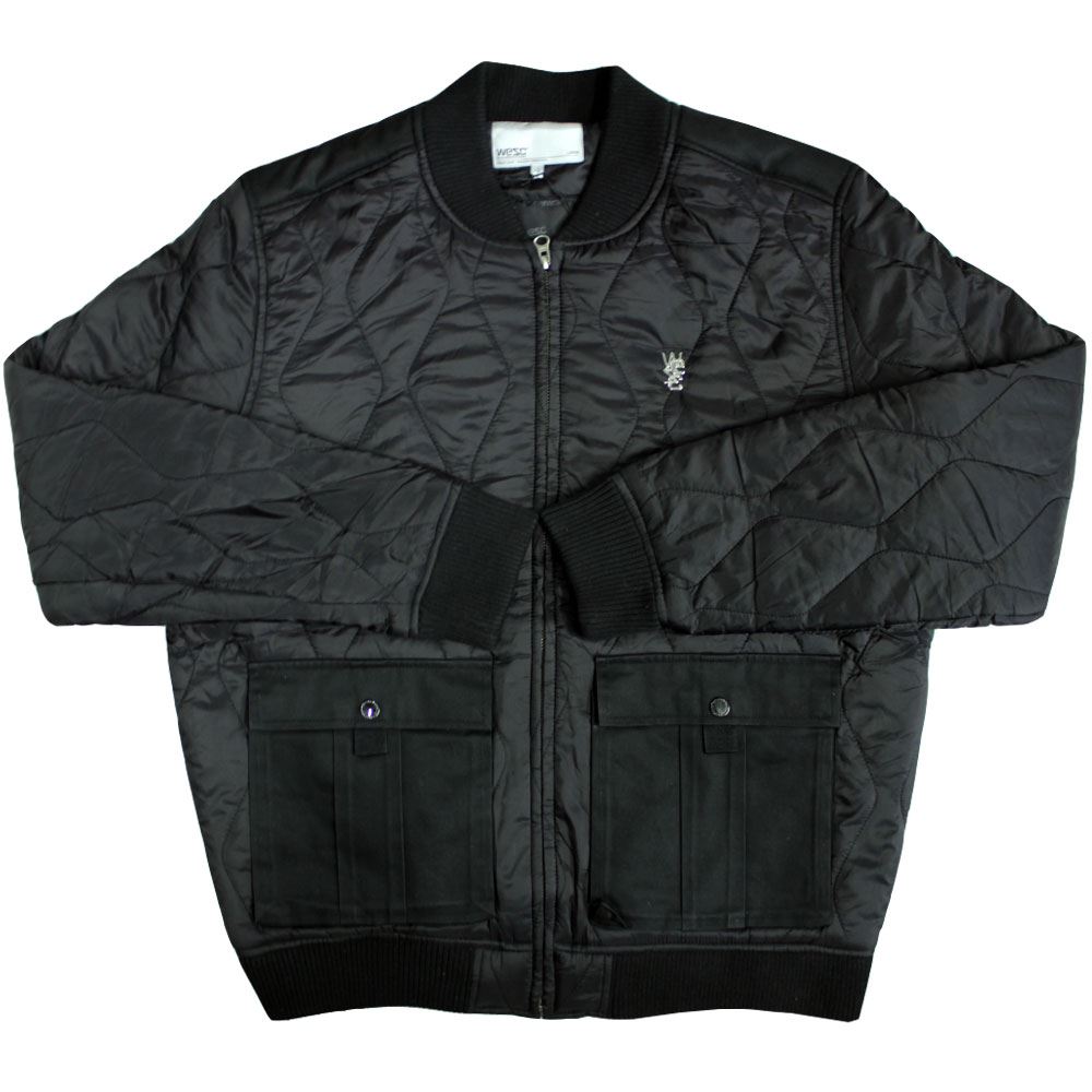 WeSC Sixten Quilted Bomber Jacket Black - Picture 3 of 6