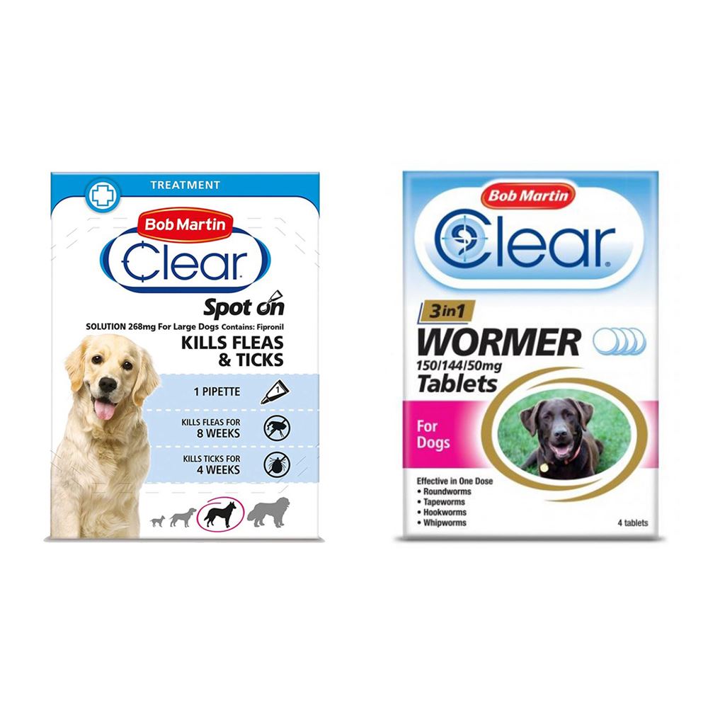 Bob Martin Clear Flea Removal and Wormer Tablets Spot On for Cats and