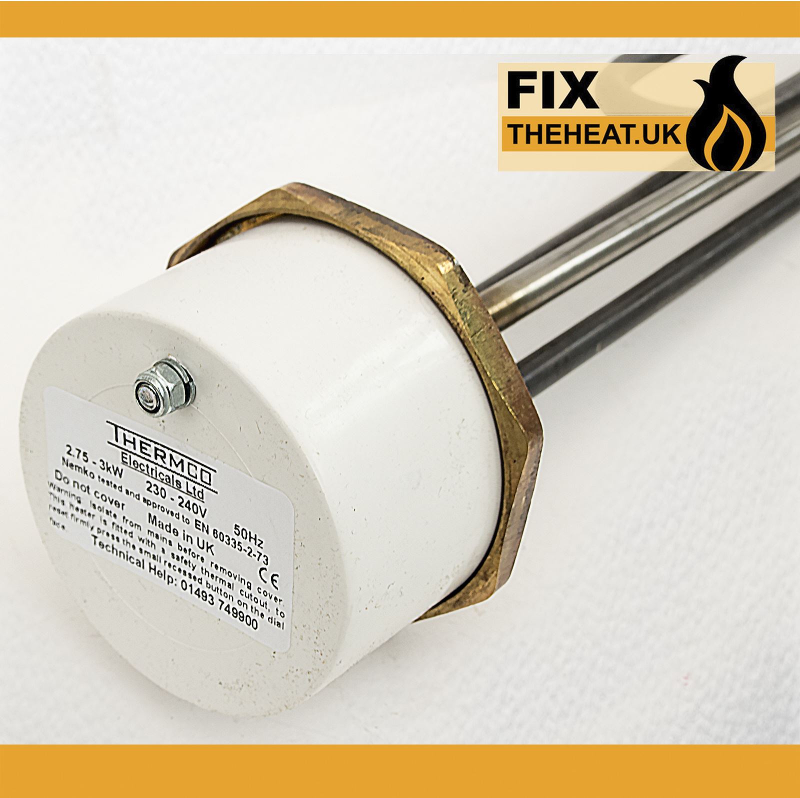 1 3/4" 3kW Incoloy Immersion Heater 14" for Unvented Cylinders eBay