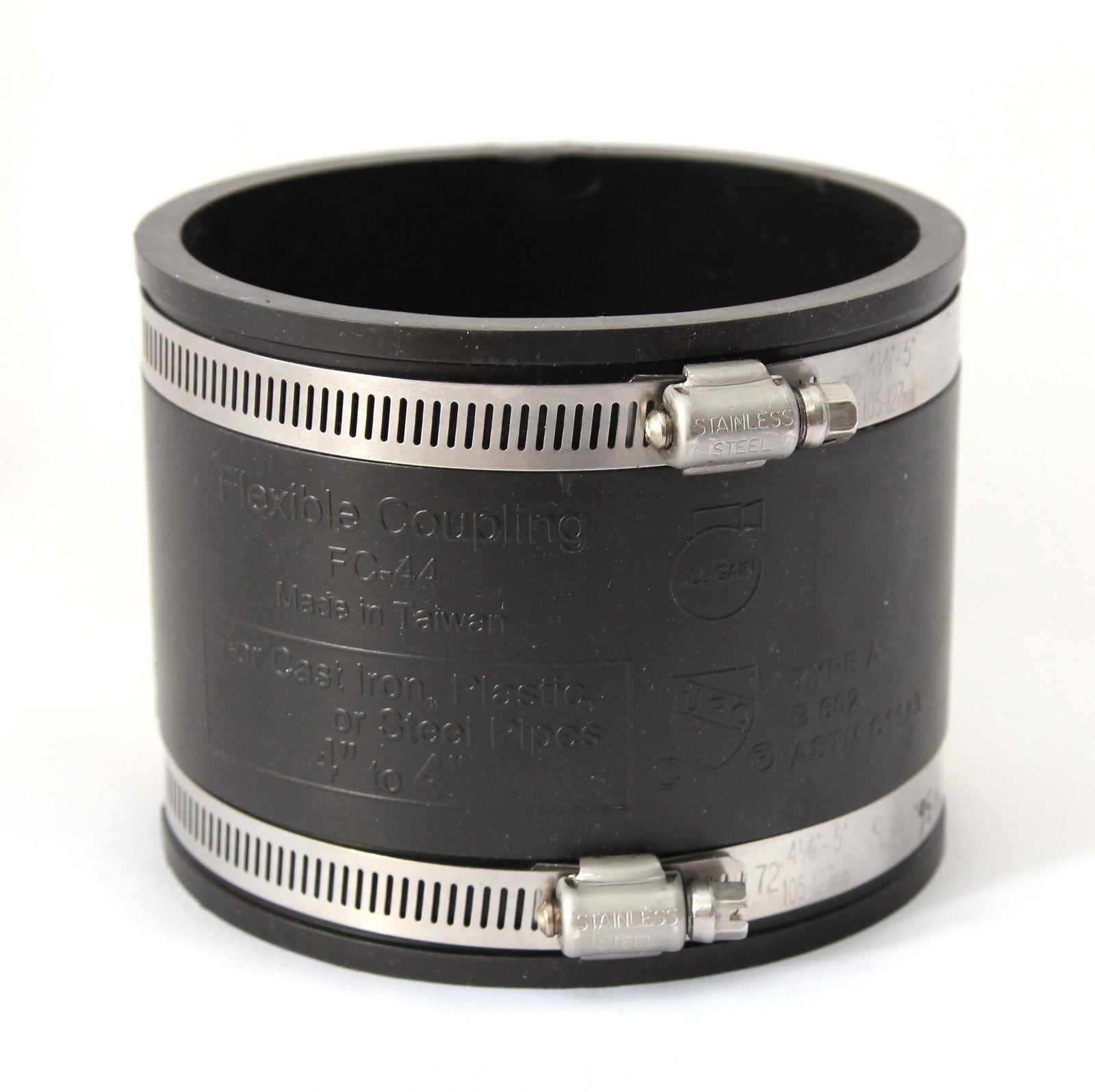 4" Rubber Coupling 110mm PVC Soil Drain Repair Pipe Coupler Inc Hose