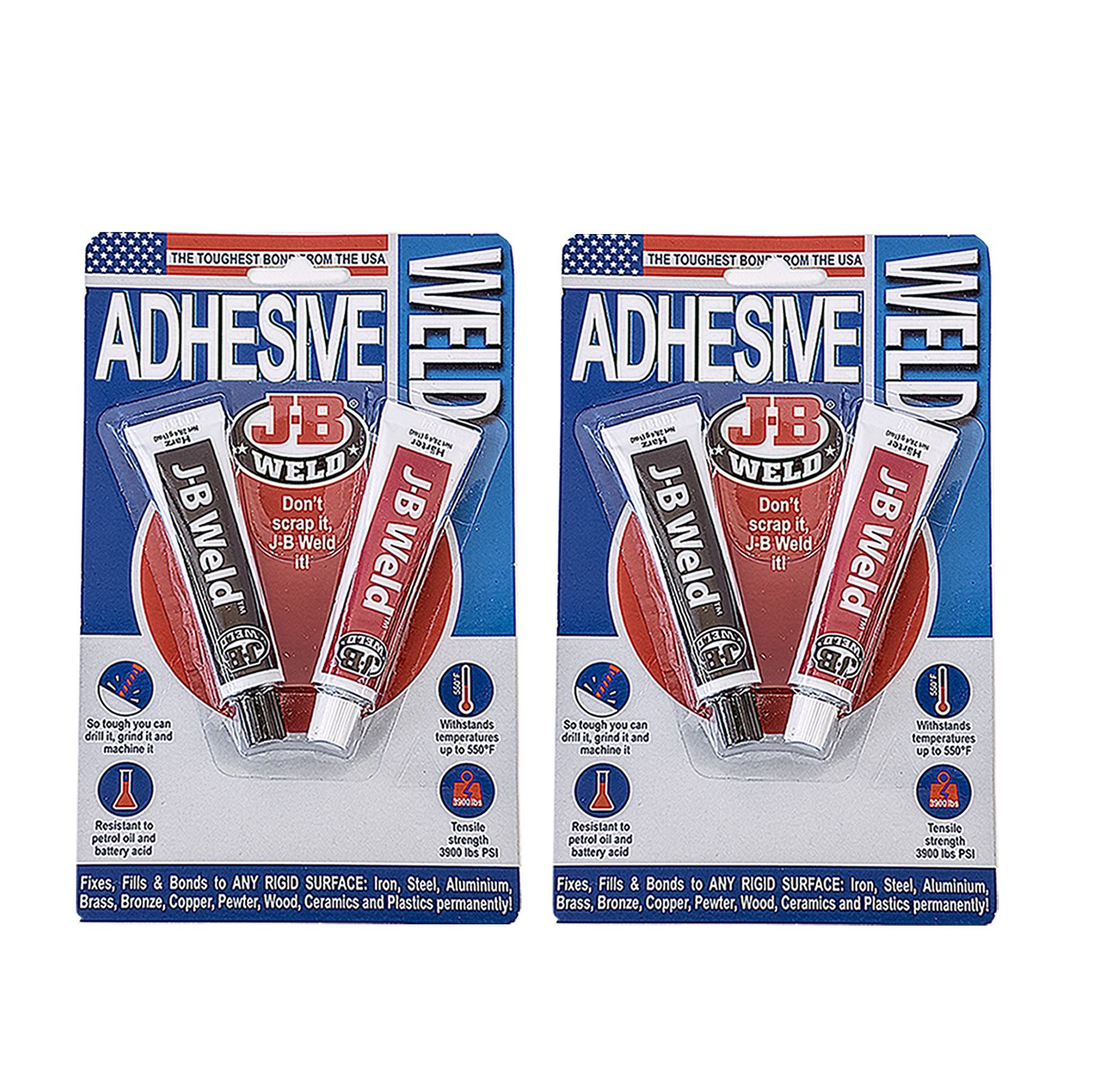 TRADE PACK 2 x JB Weld Original Cold Weld Formula Steel Reinforced Epoxy