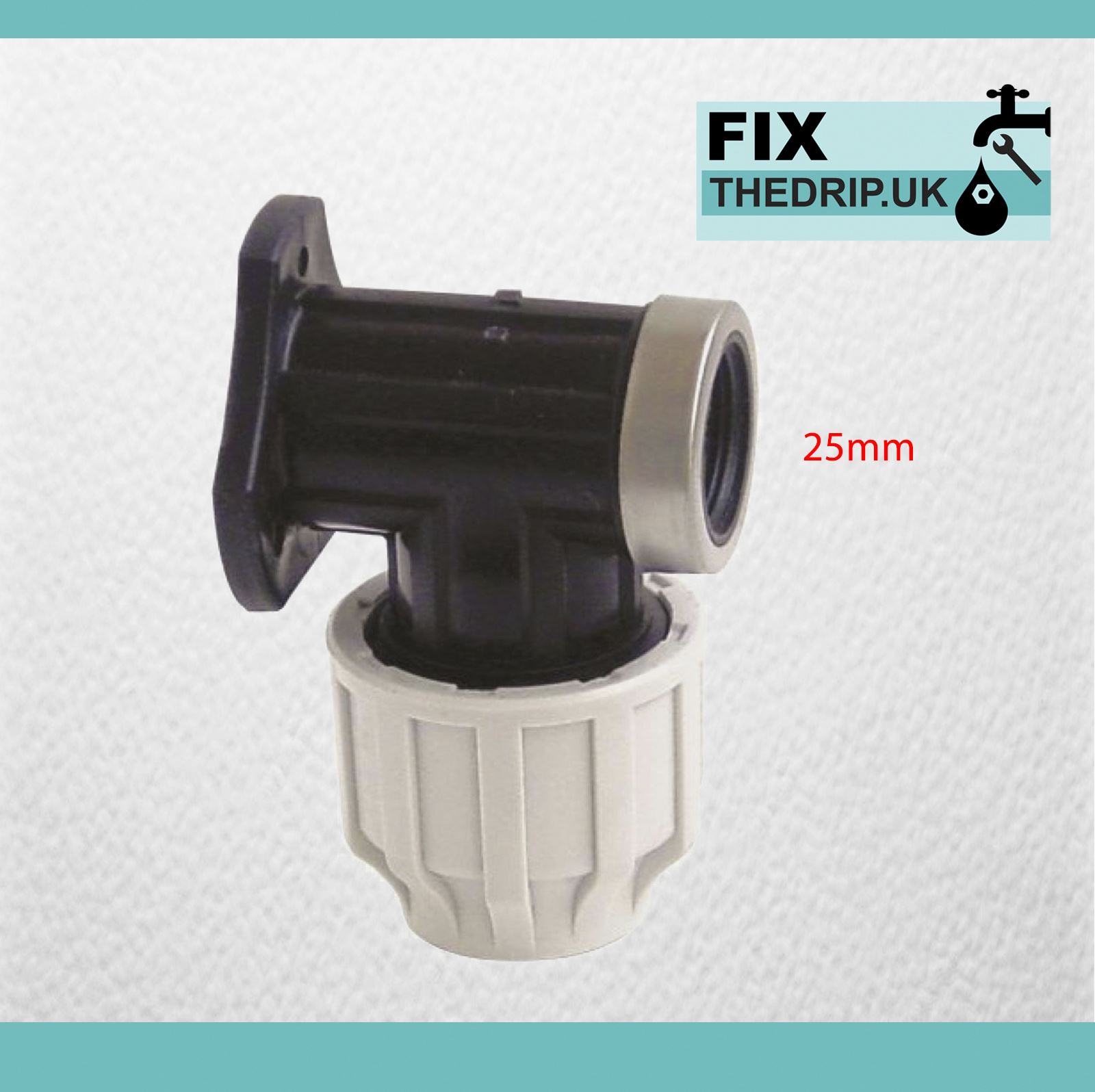 25mm MDPE Outside Tap Kit With Wall Plate & Garden Hose Fitting DCV