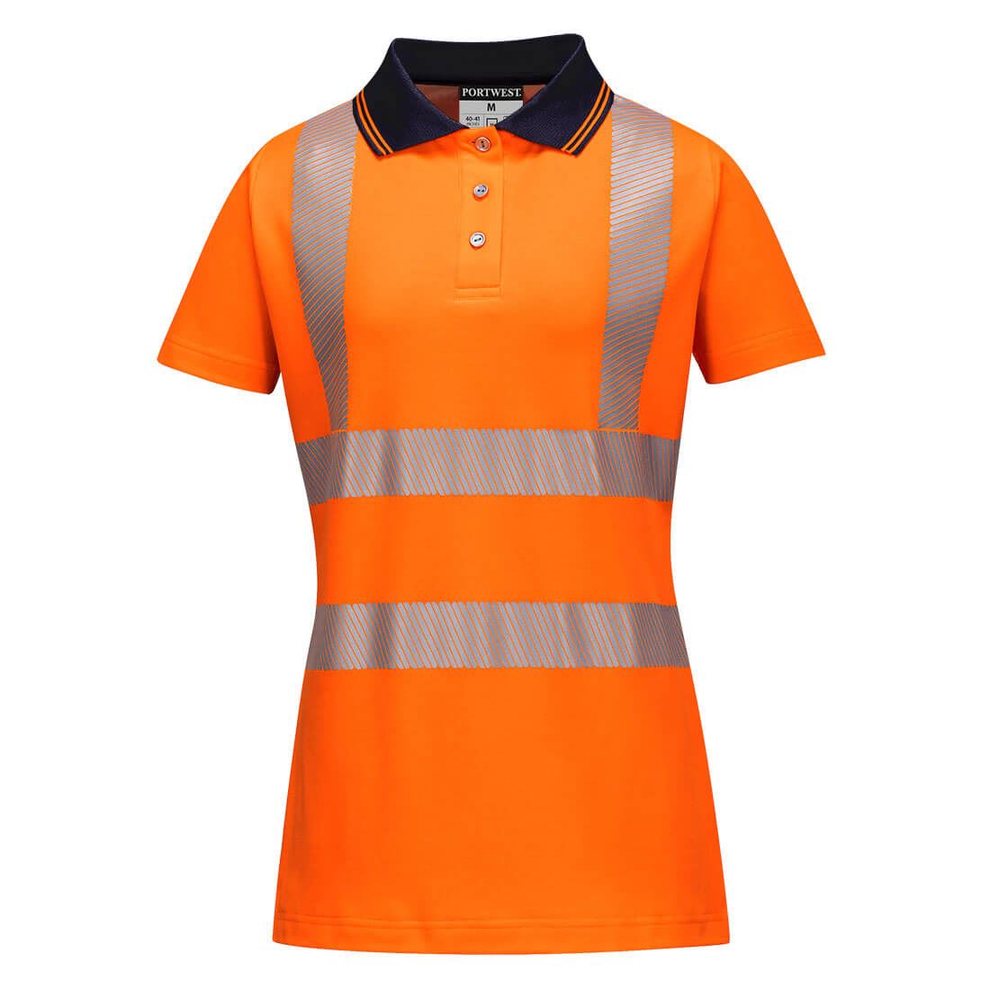 PORTWEST Hi-Vis Women's Cotton Comfort Pro Polo Shirt S/S LW72