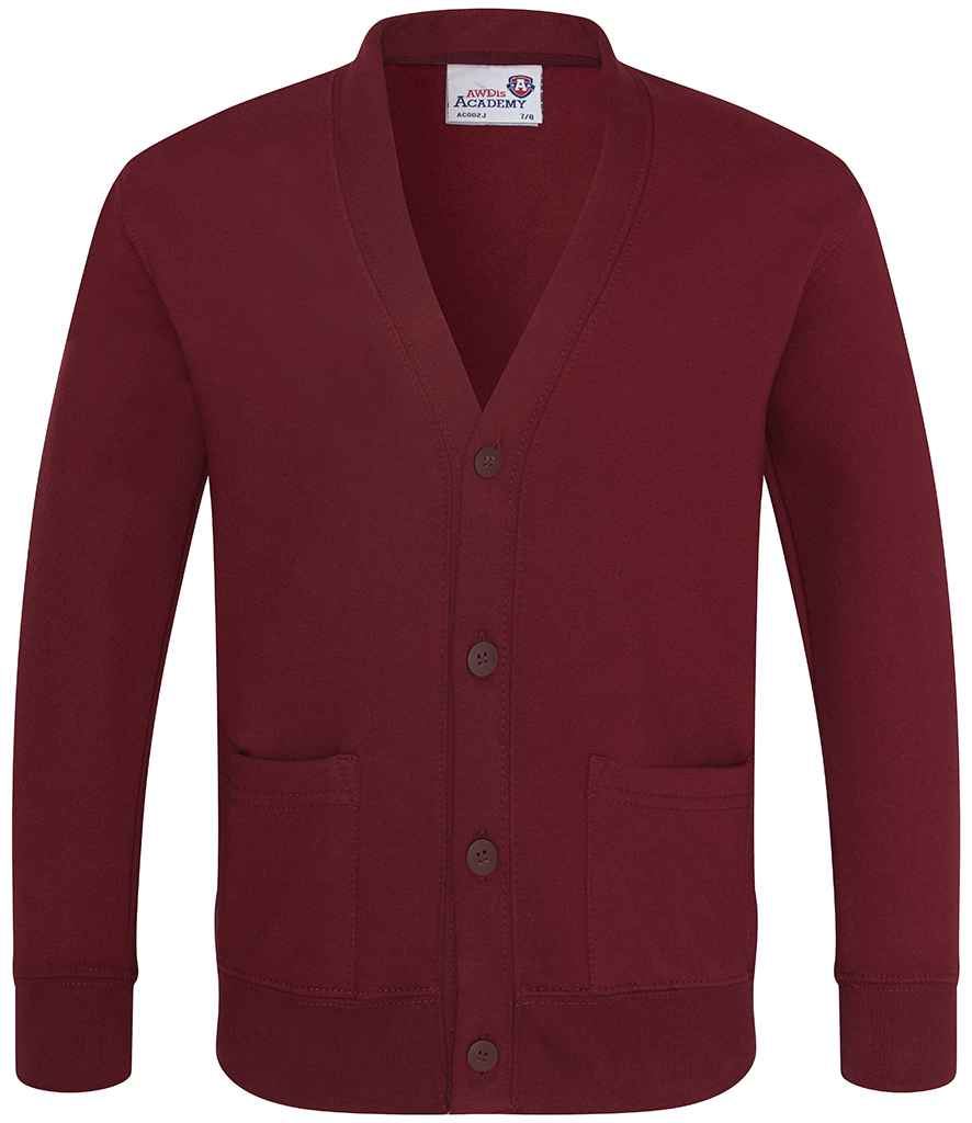AWDis Academy Kids Sweat Cardigan School Uniform Casual Childrens - Picture 2 of 8
