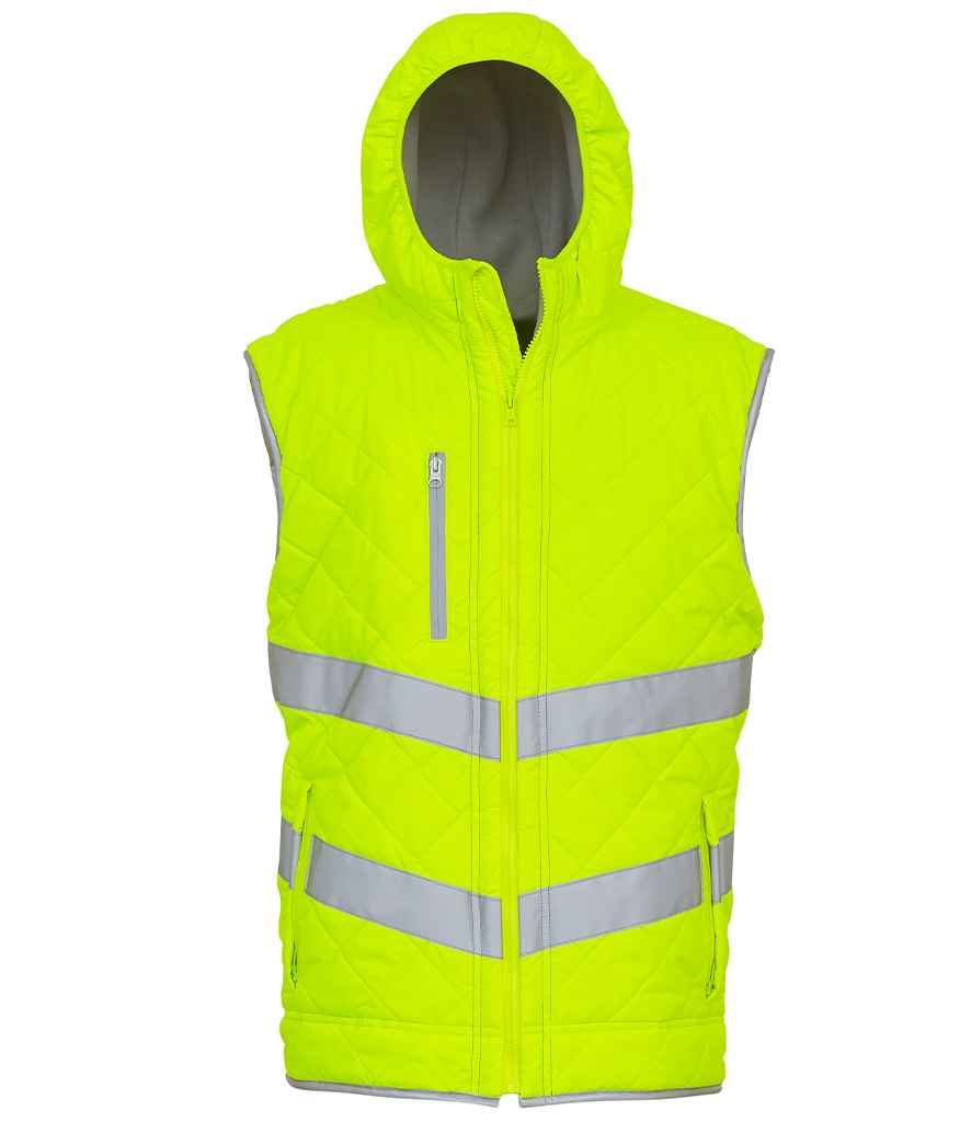 Yoko Hi-Vis Kensington Hooded Gilet YK216 - Picture 4 of 4