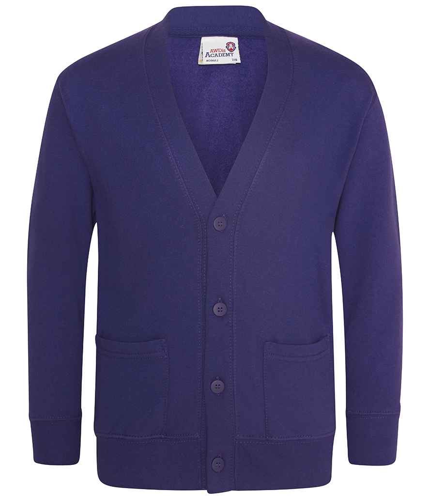 AWDis Academy Kids Sweat Cardigan School Uniform Casual Childrens - Picture 6 of 8