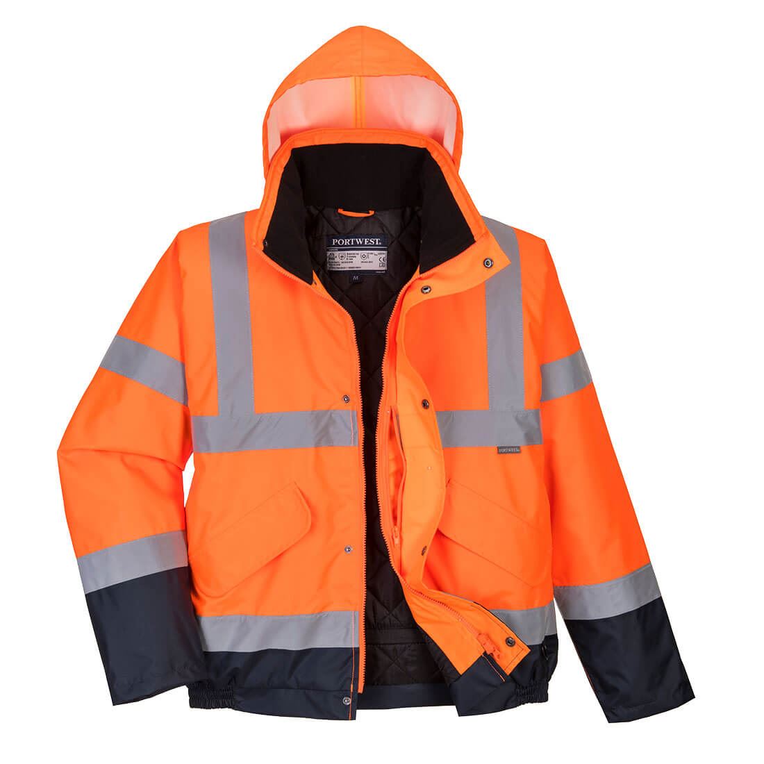 PORTWEST Hi-Vis Contrast Winter Bomber Jacket S266 - Picture 2 of 3