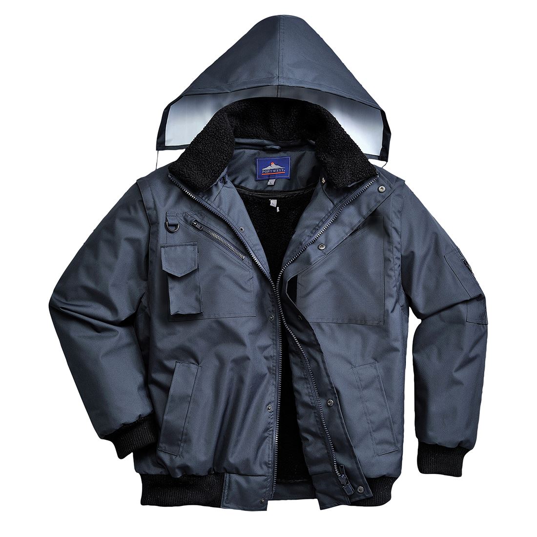 PORTWEST 4-in-1 Bomber Jacket Water Resistant F465 - Picture 3 of 3