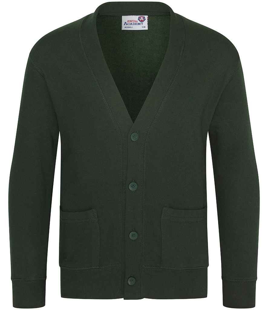 AWDis Academy Kids Sweat Cardigan School Uniform Casual Childrens - Picture 4 of 8