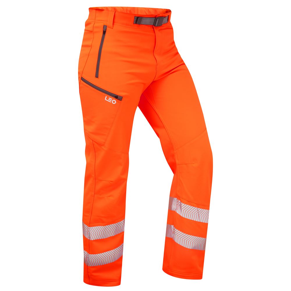 Leo Workwear Landcross Leo Ecoviz Pantalón de Trabajo Elástico Clase 1 Alta Visibilidad - Imagen 2 de 3