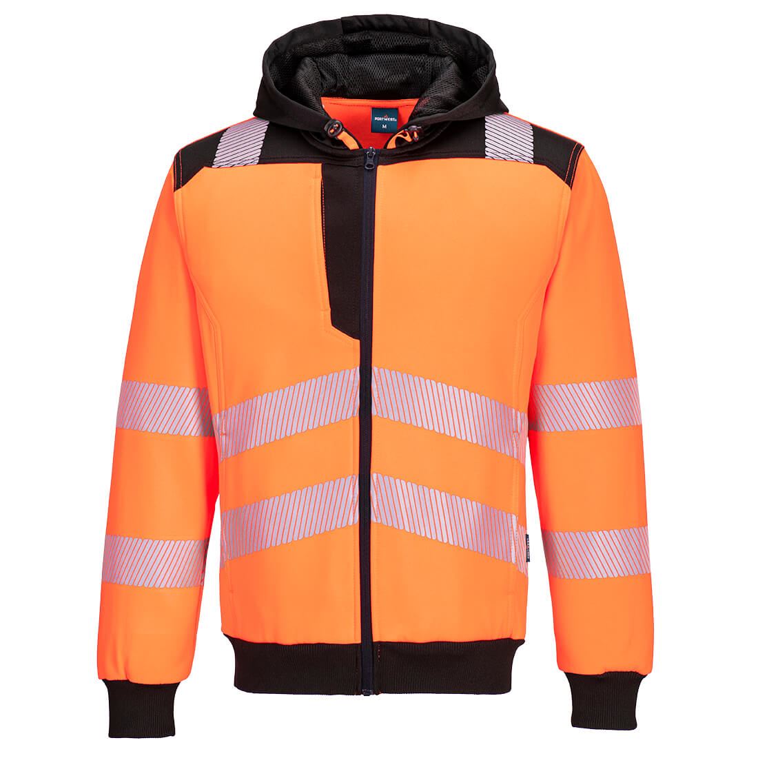 PORTWEST PW3 Felpa con cappuccio hi-vis cerniera leggera sicurezza PW327 - Foto 2 di 3