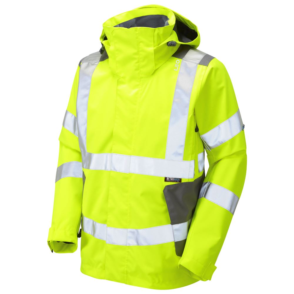 Leo Workwear Exmoor Leo Ecoviz 10K Performance+ Breathable Jacket Waterproof - Picture 2 of 2